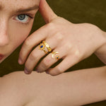 Lapis Moon and Star Stacking Ring | Sustainable Jewellery by Ottoman Hands
