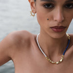 Waterproof Lapis and Pink Jade Beaded Necklace | Sustainable Jewellery by Ottoman Hands