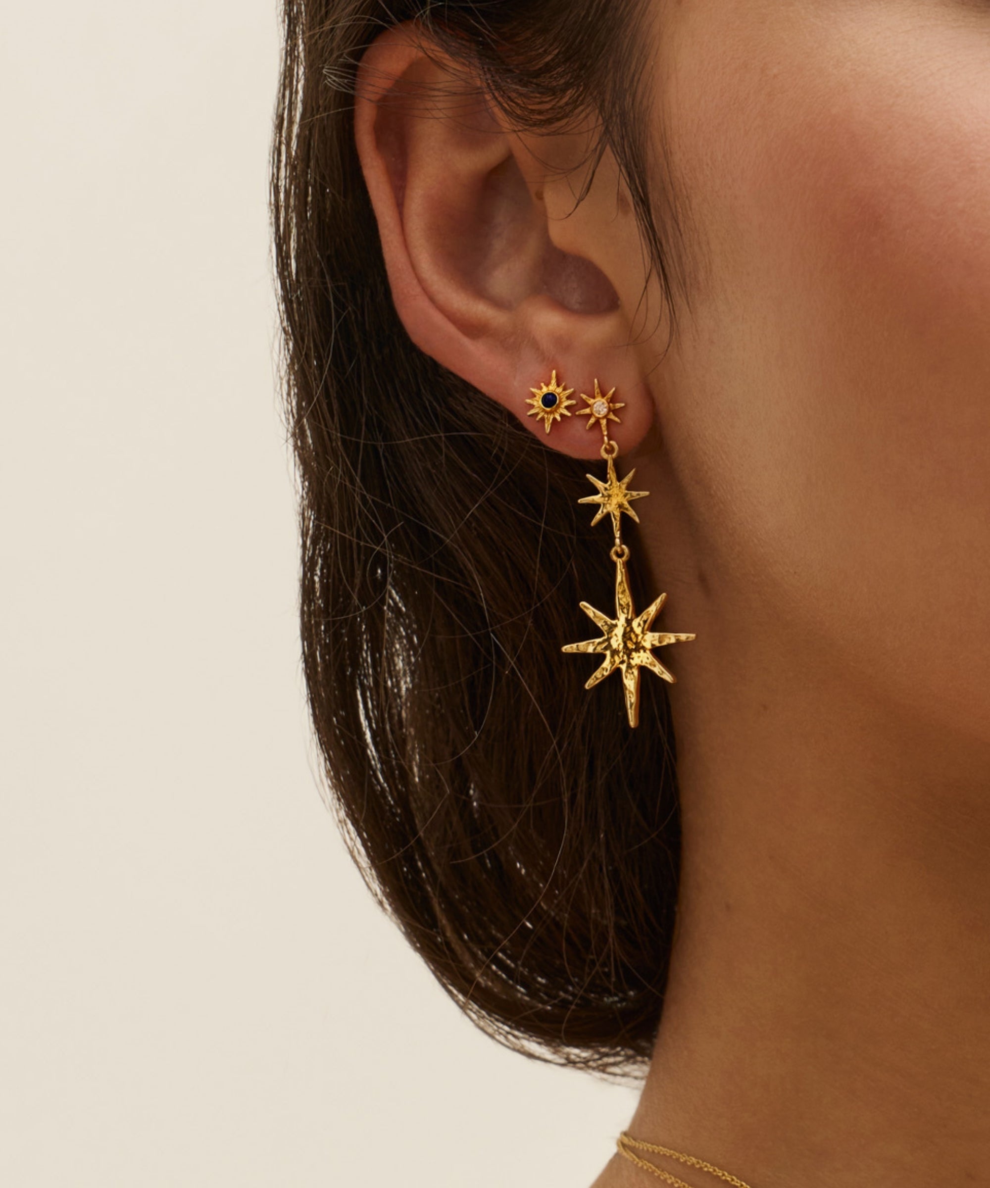 Lapis Star Stud Earrings