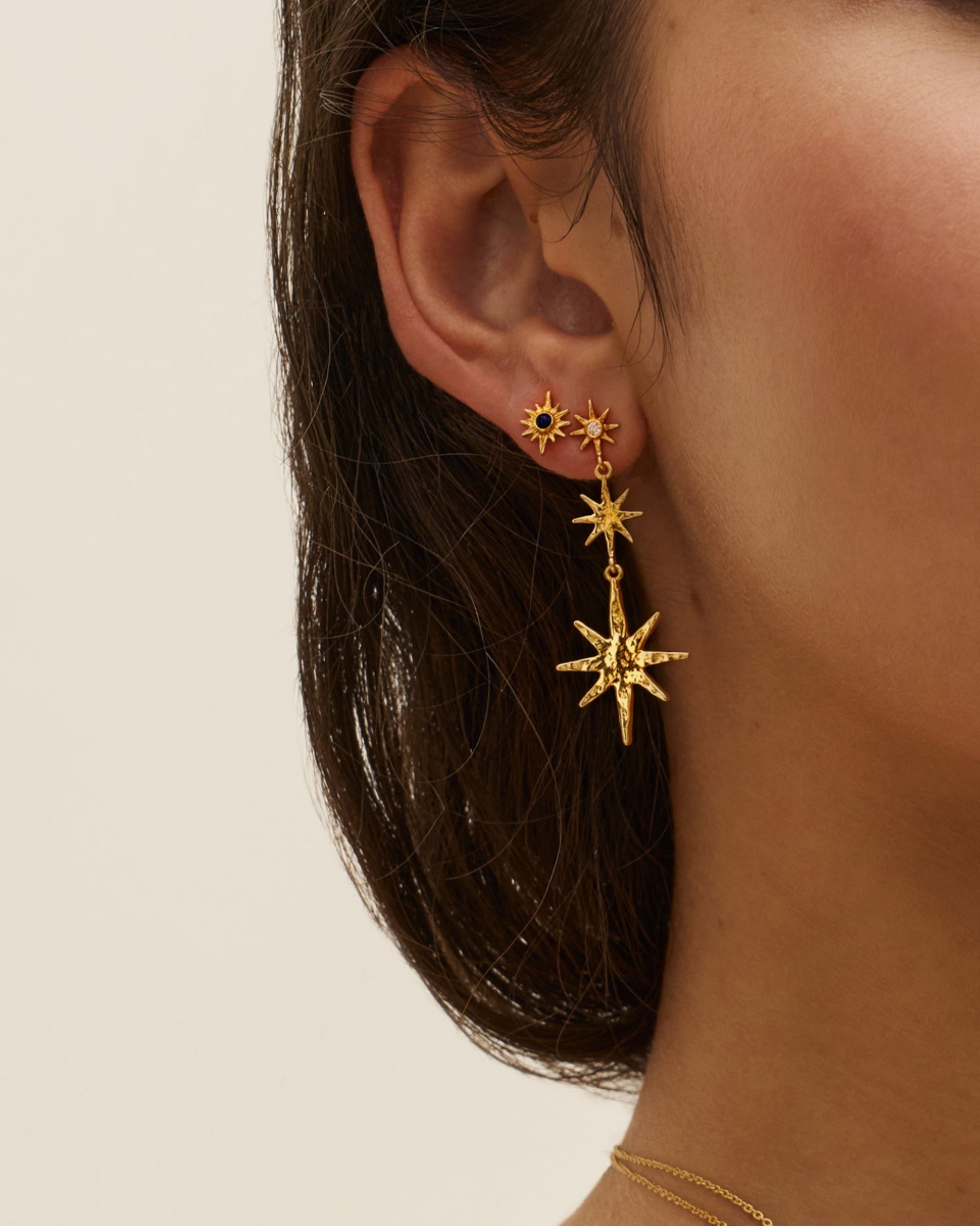 Lapis Star Stud Earrings