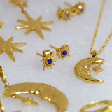 Lapis Star Stud Earrings