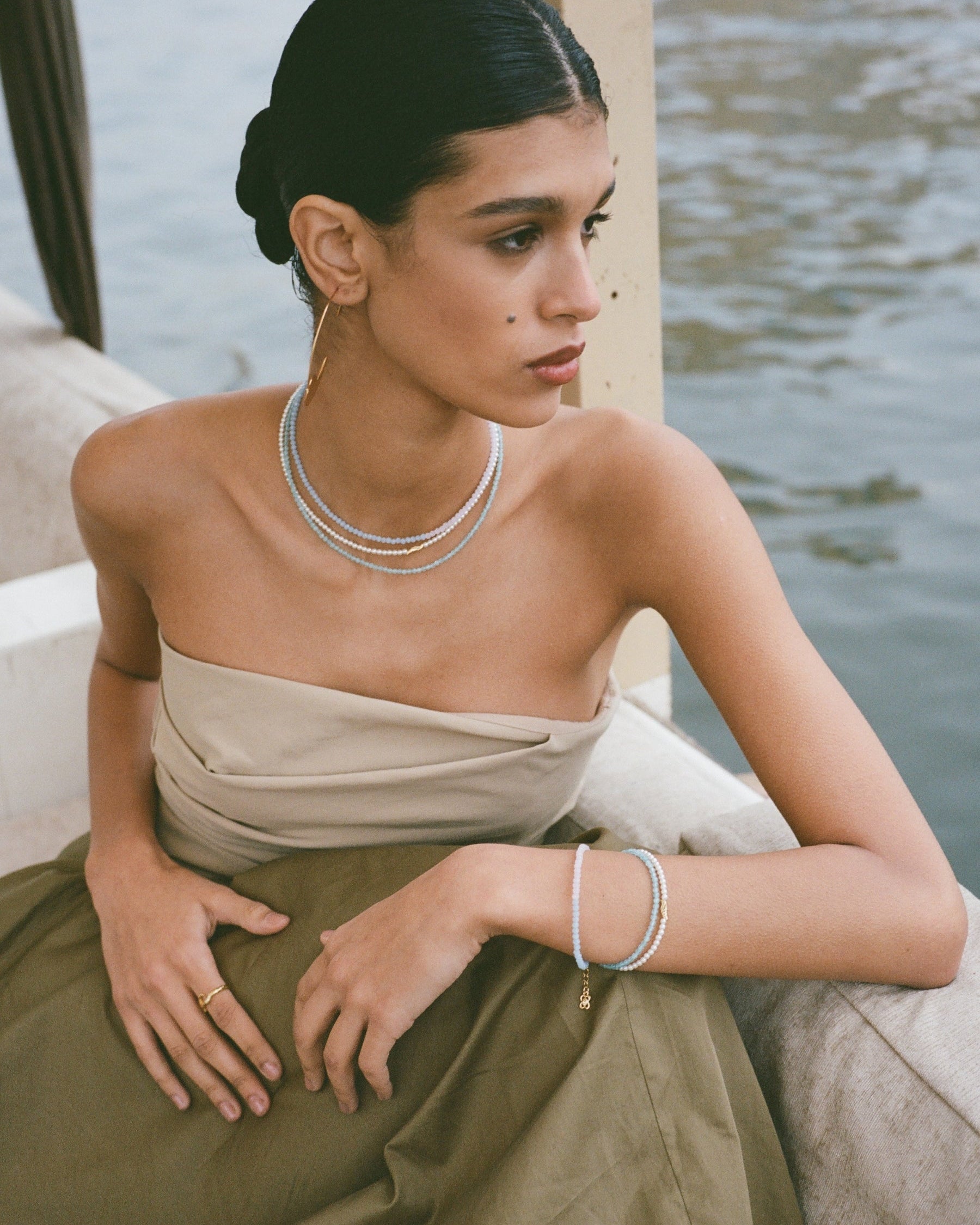Waterproof Layered Beaded Bracelet | Sustainable Jewellery by Ottoman Hands