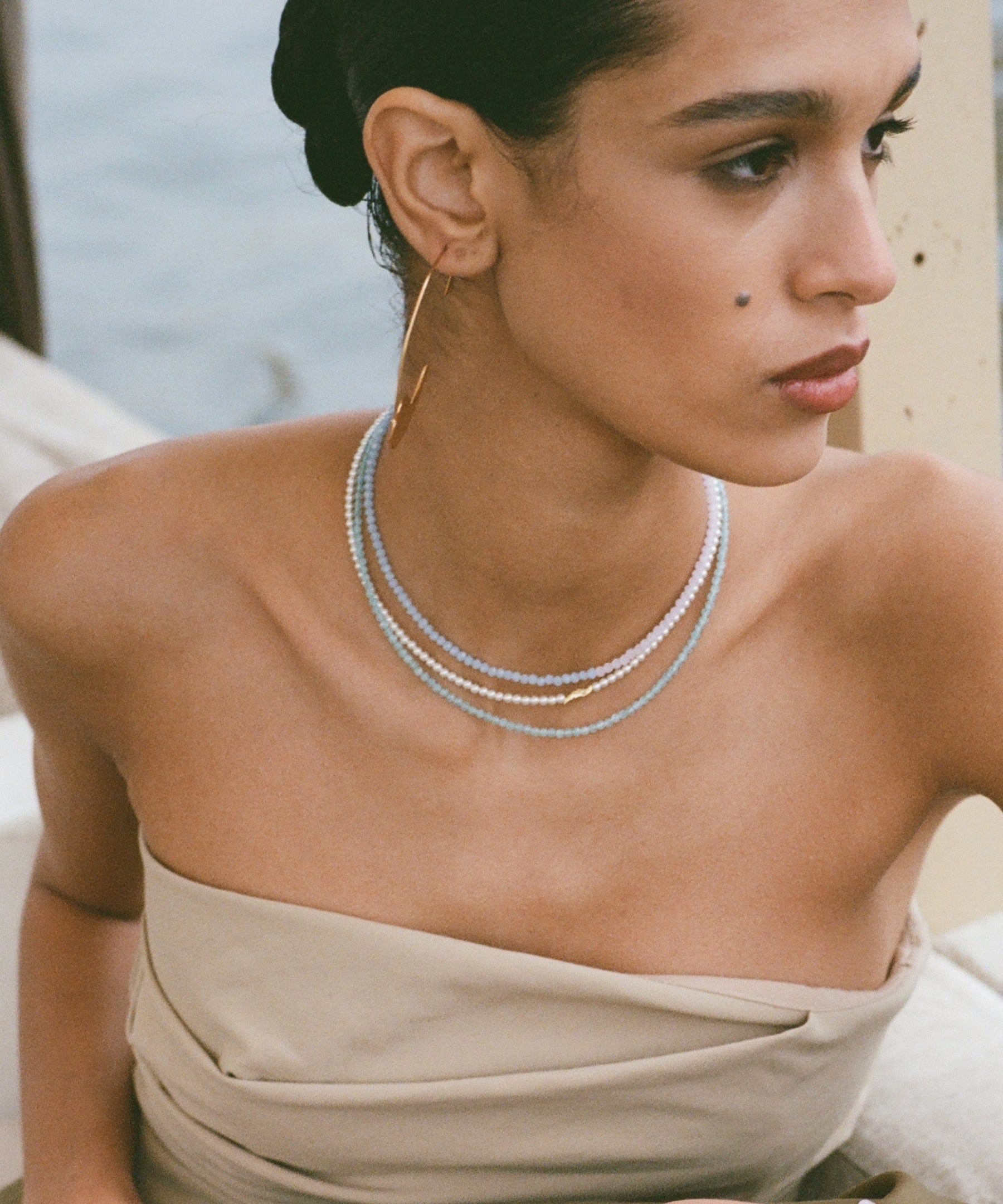 Waterproof Layered Beaded Necklace | Sustainable Jewellery by Ottoman Hands