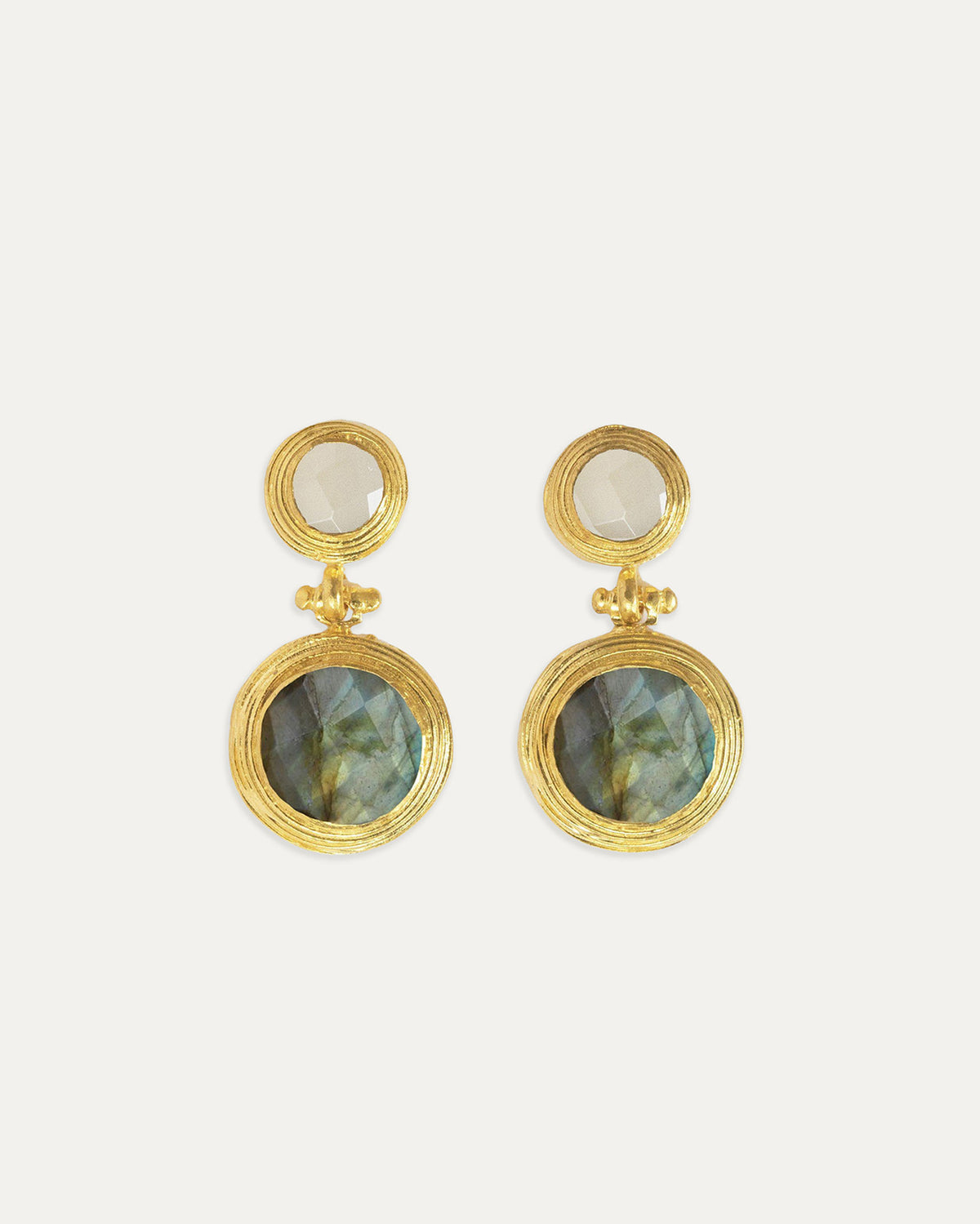 Lilis Chalcedony Labradorite Drop Earrings