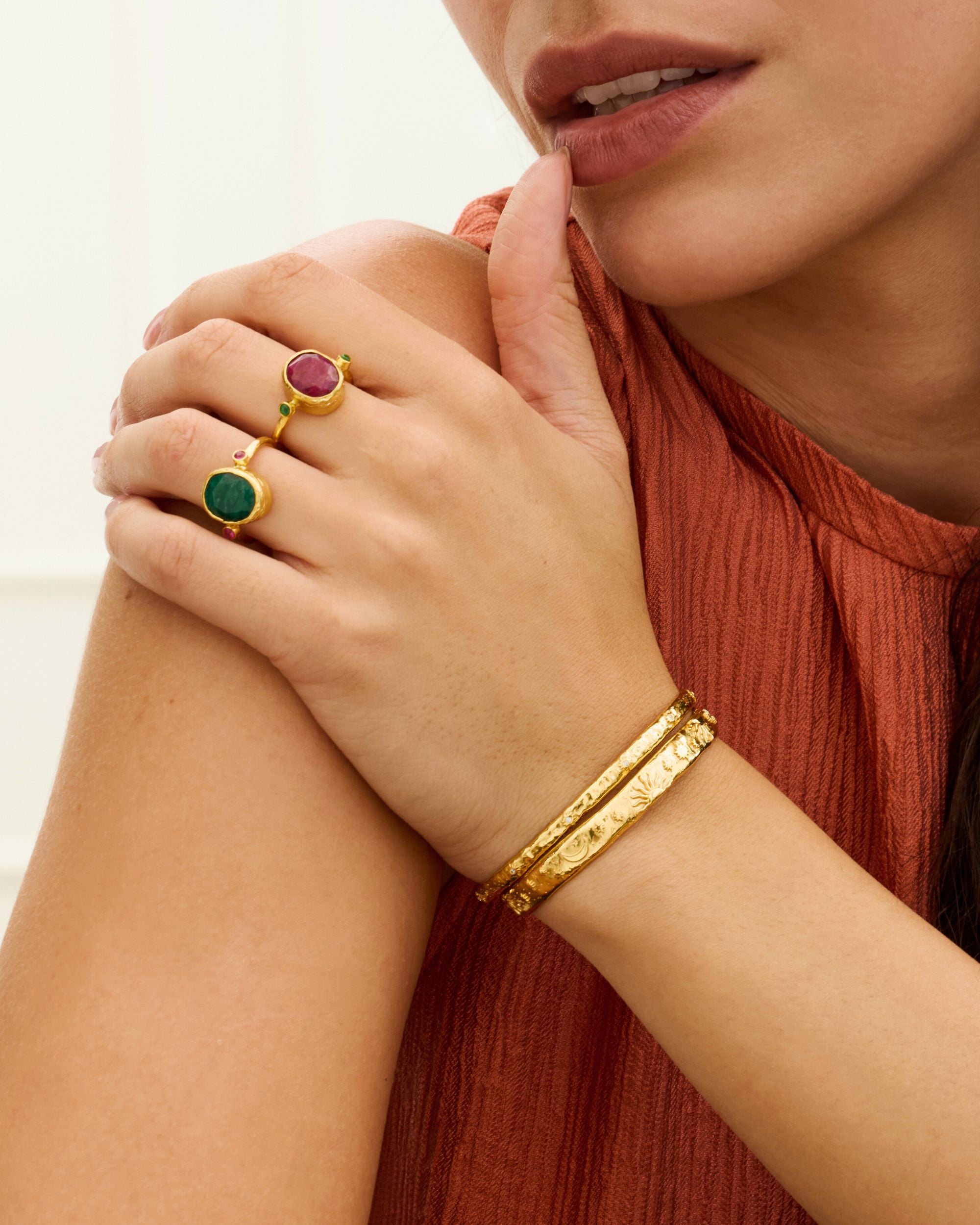 Ruby and Emerald Ring Set | Ottoman Hands Jewellery