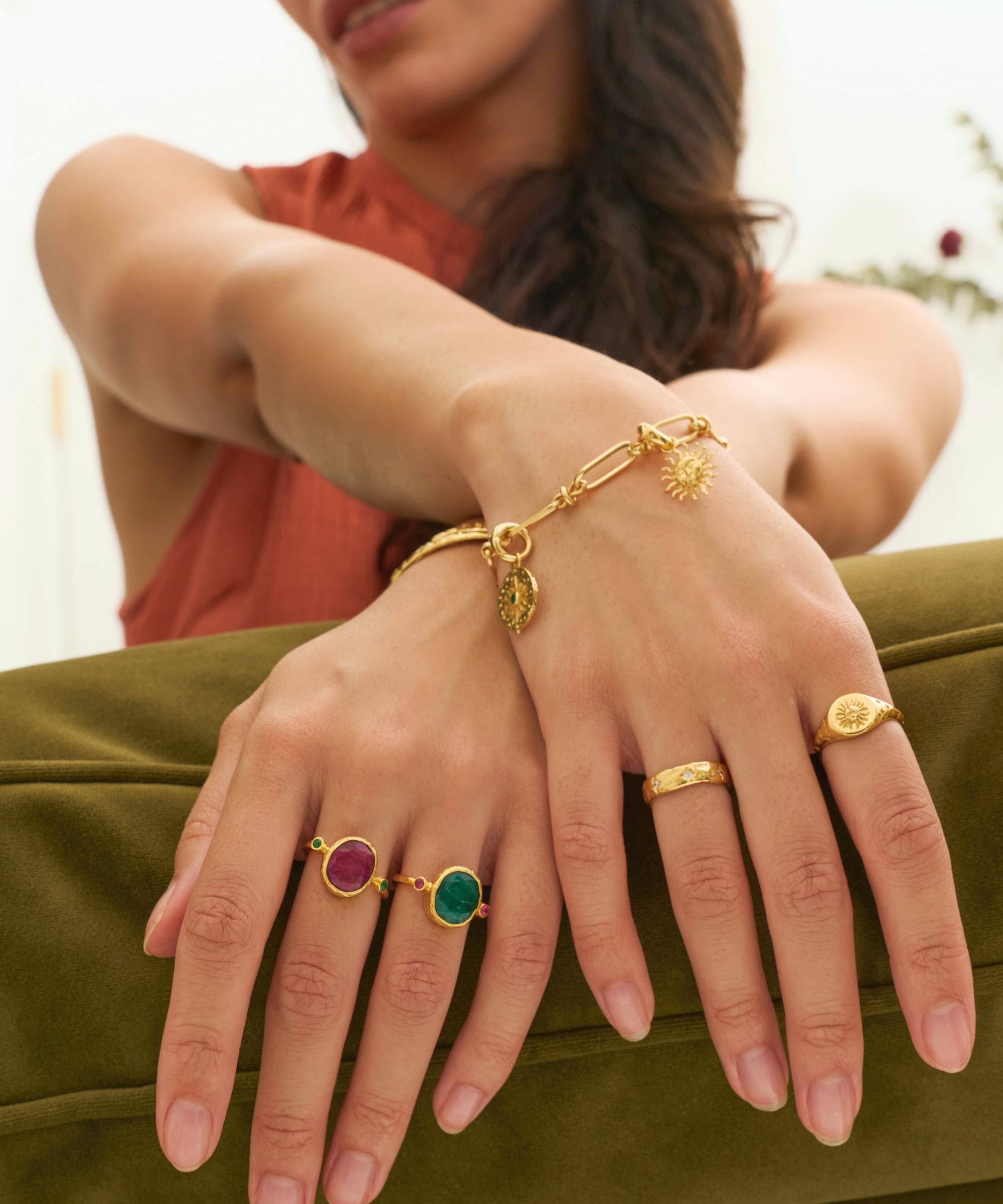 Ruby and Emerald Ring Stack | Ottoman Hands Jewellery