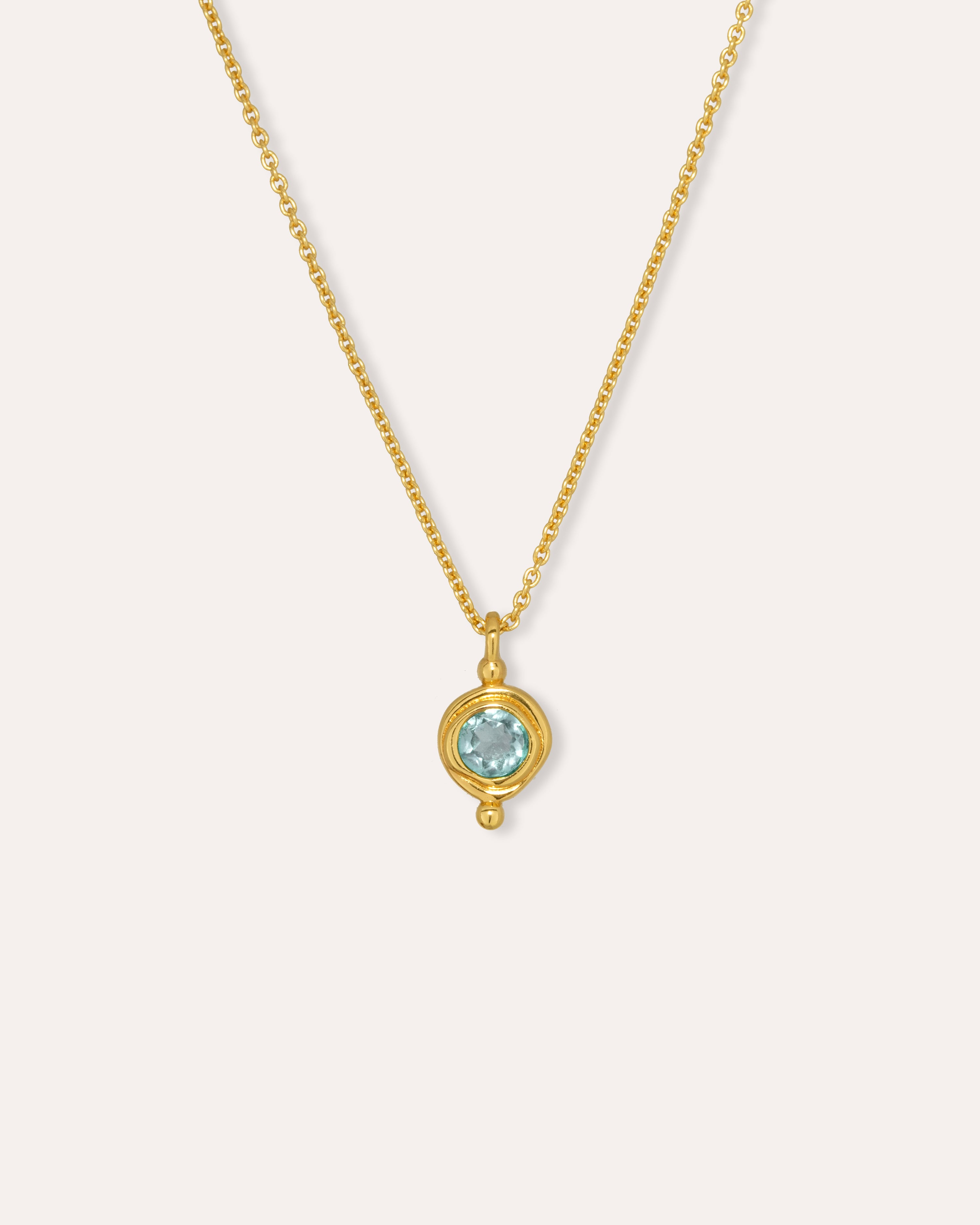 Birthstone pendant necklaces for women by ottomanhands - 18ct gold plated 5 March Birthstone Pendant Necklace
