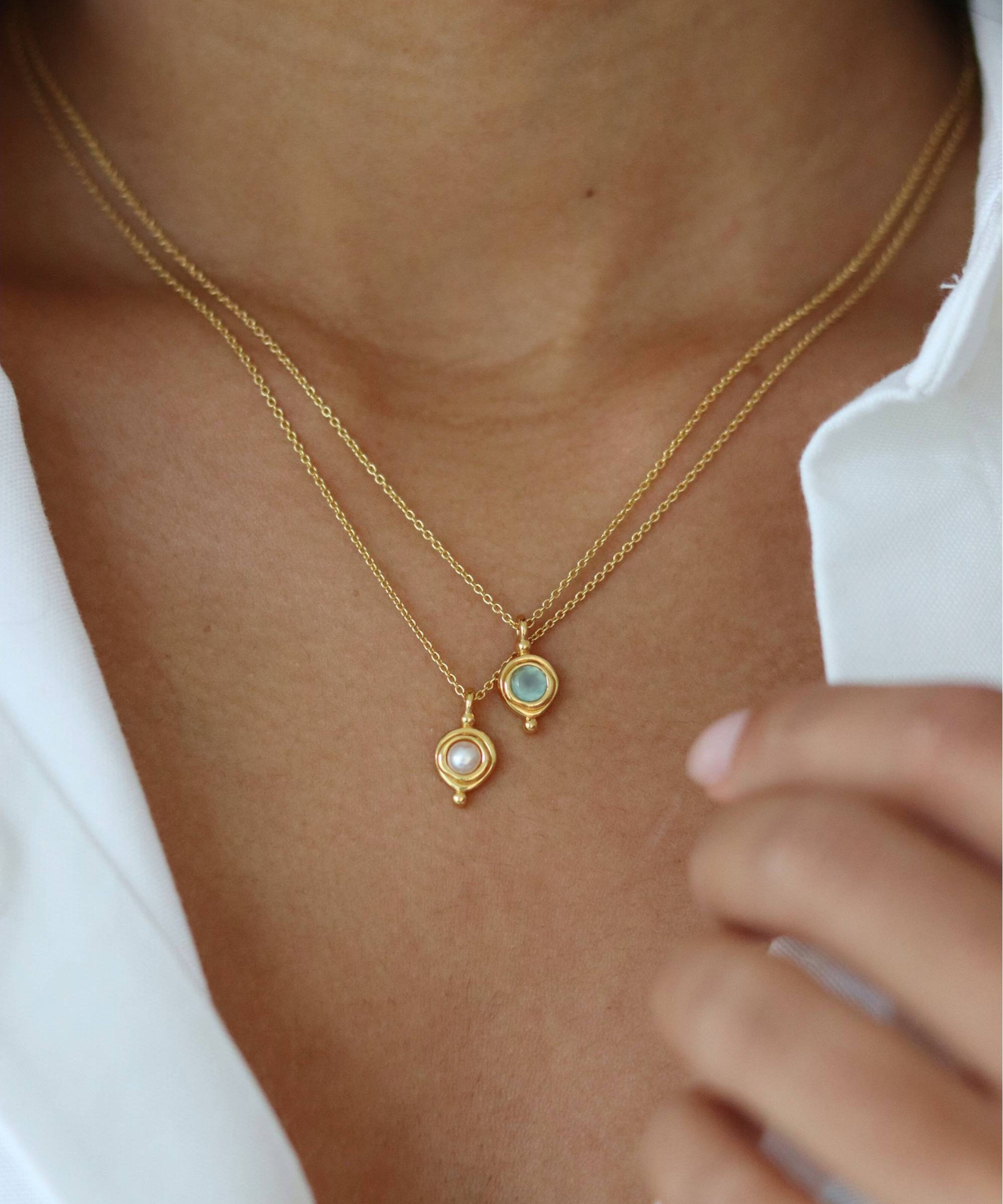 March Birthstone Pendant Necklace | Ottoman Hands Jewellery