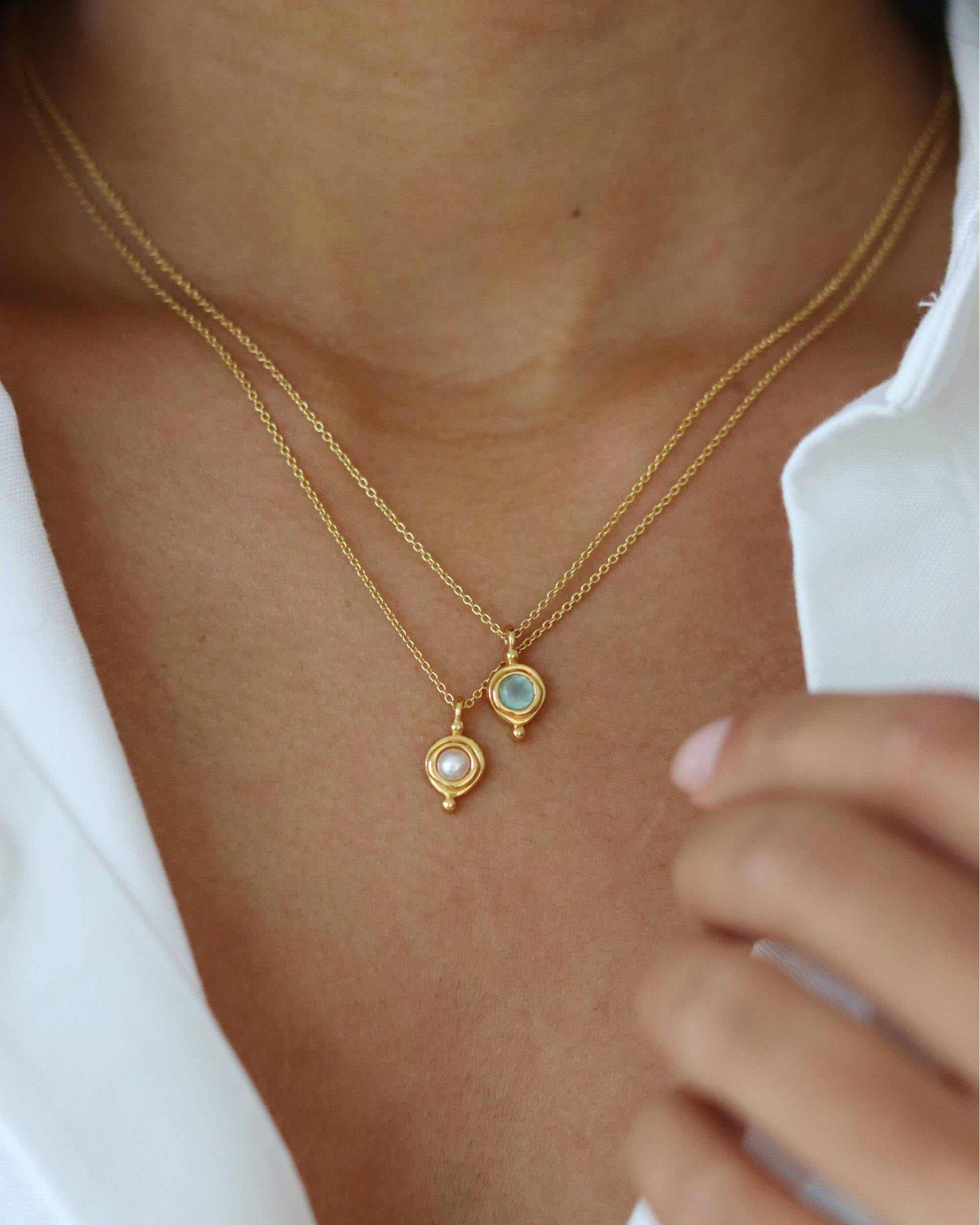 March Birthstone Pendant Necklace | Ottoman Hands Jewellery