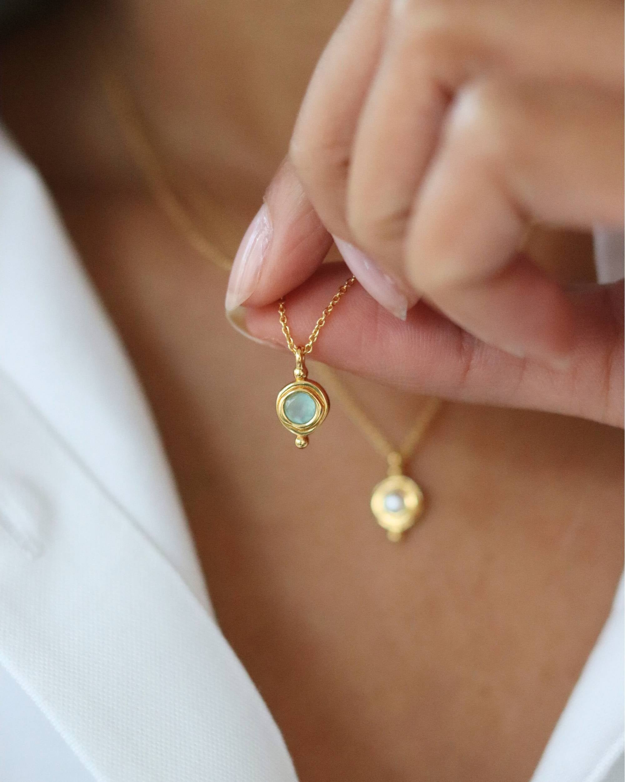 March Birthstone Pendant Necklace | Ottoman Hands Jewellery