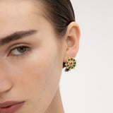 Marigold Green Agate Beaded Stud Earrings