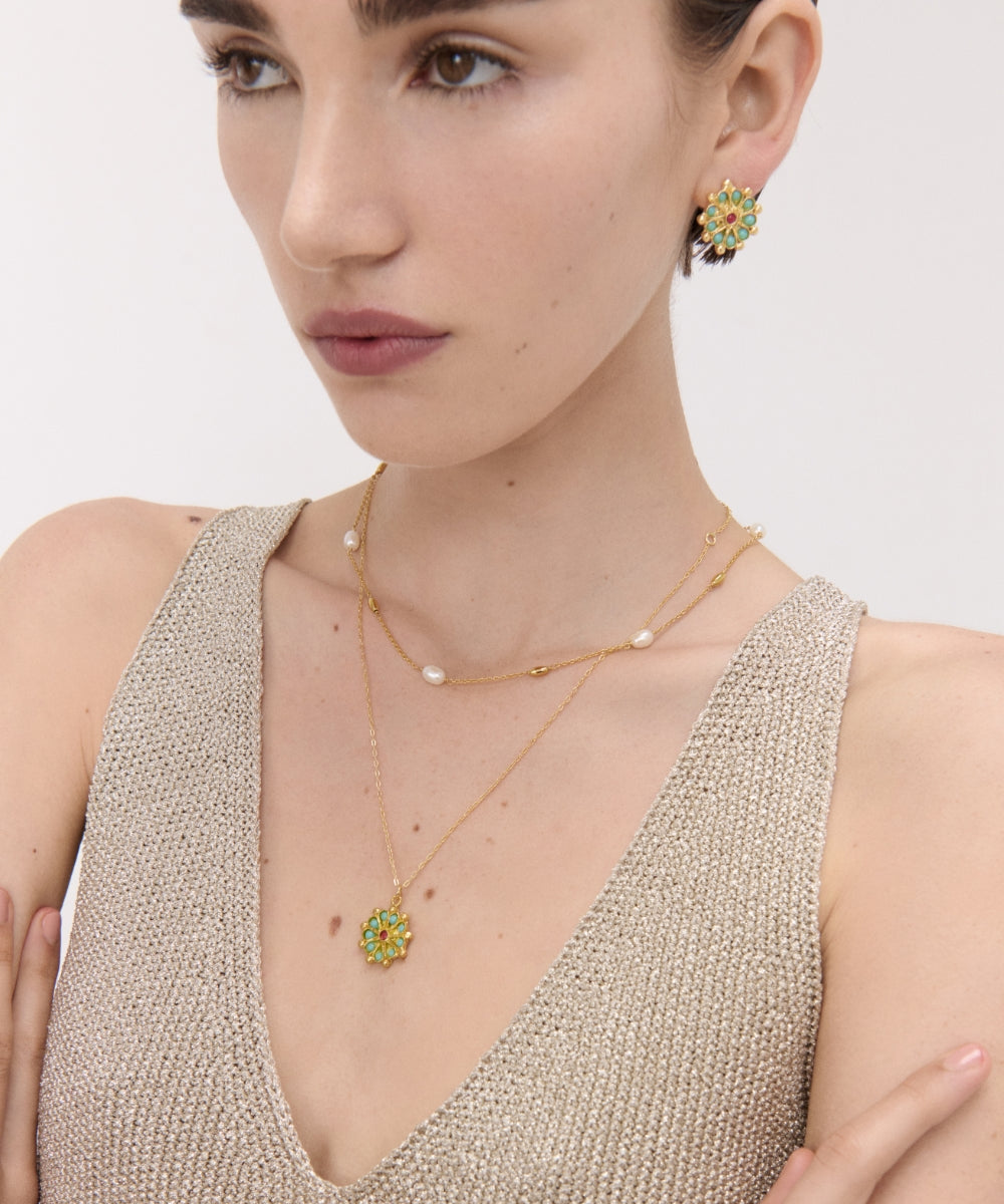 Marigold Earrings & Necklace | Ottoman Hands Jewellery