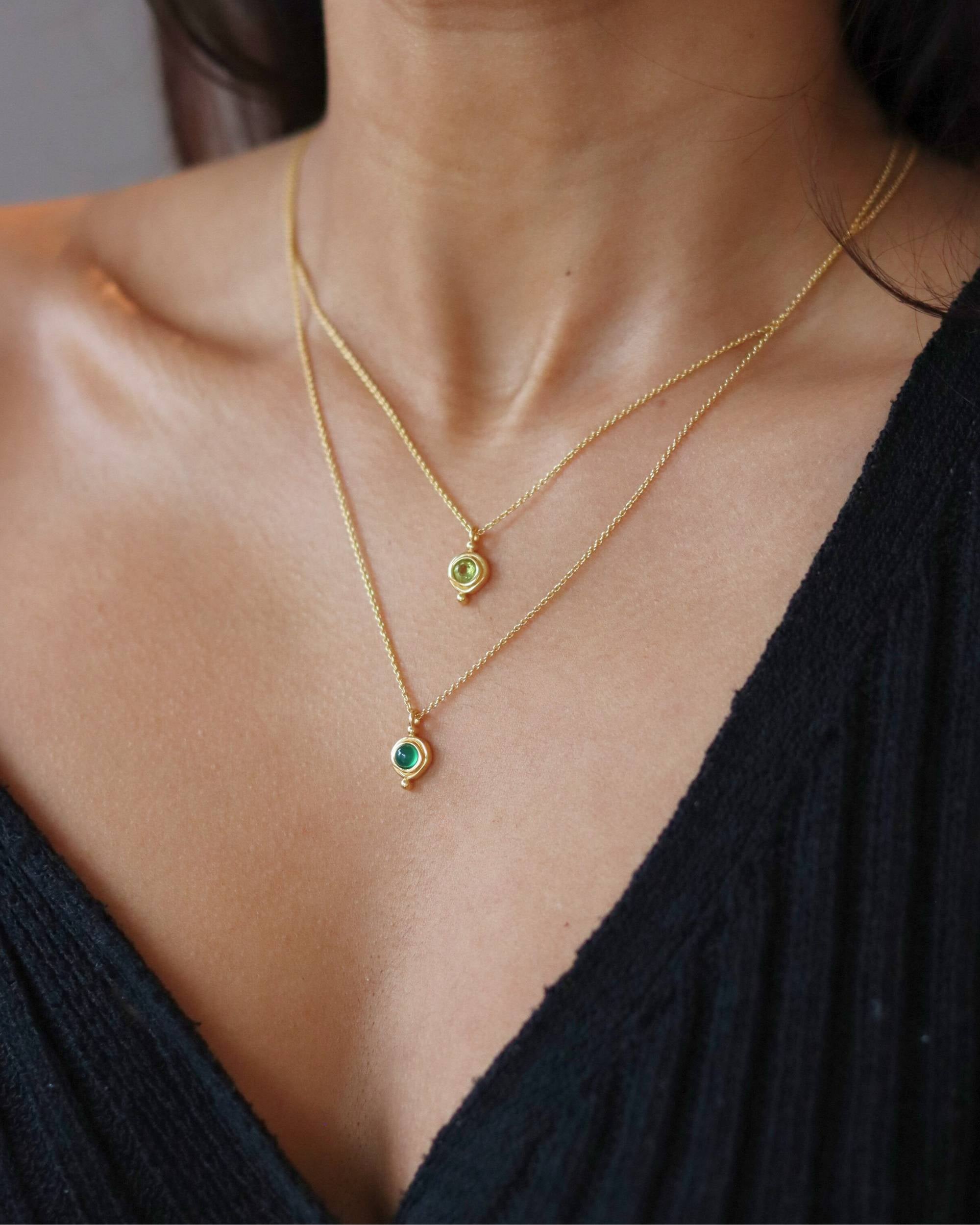 Birthstone pendant necklaces for women by ottomanhands - 18ct gold plated 7 May Birthstone Pendant Necklace