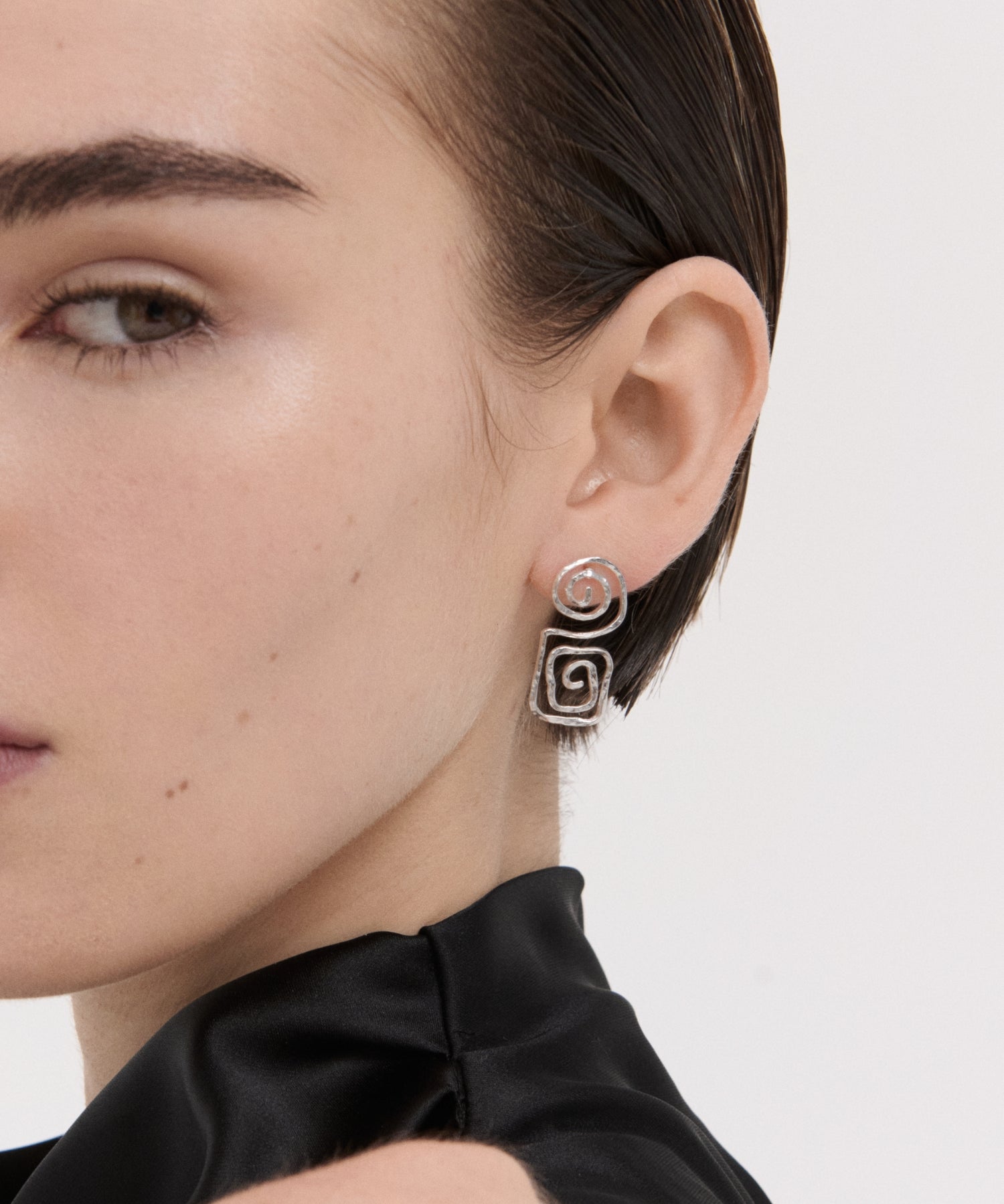 Megara Sterling Silver Spiral Stud Earrings | Ottoman Hands Jewellery