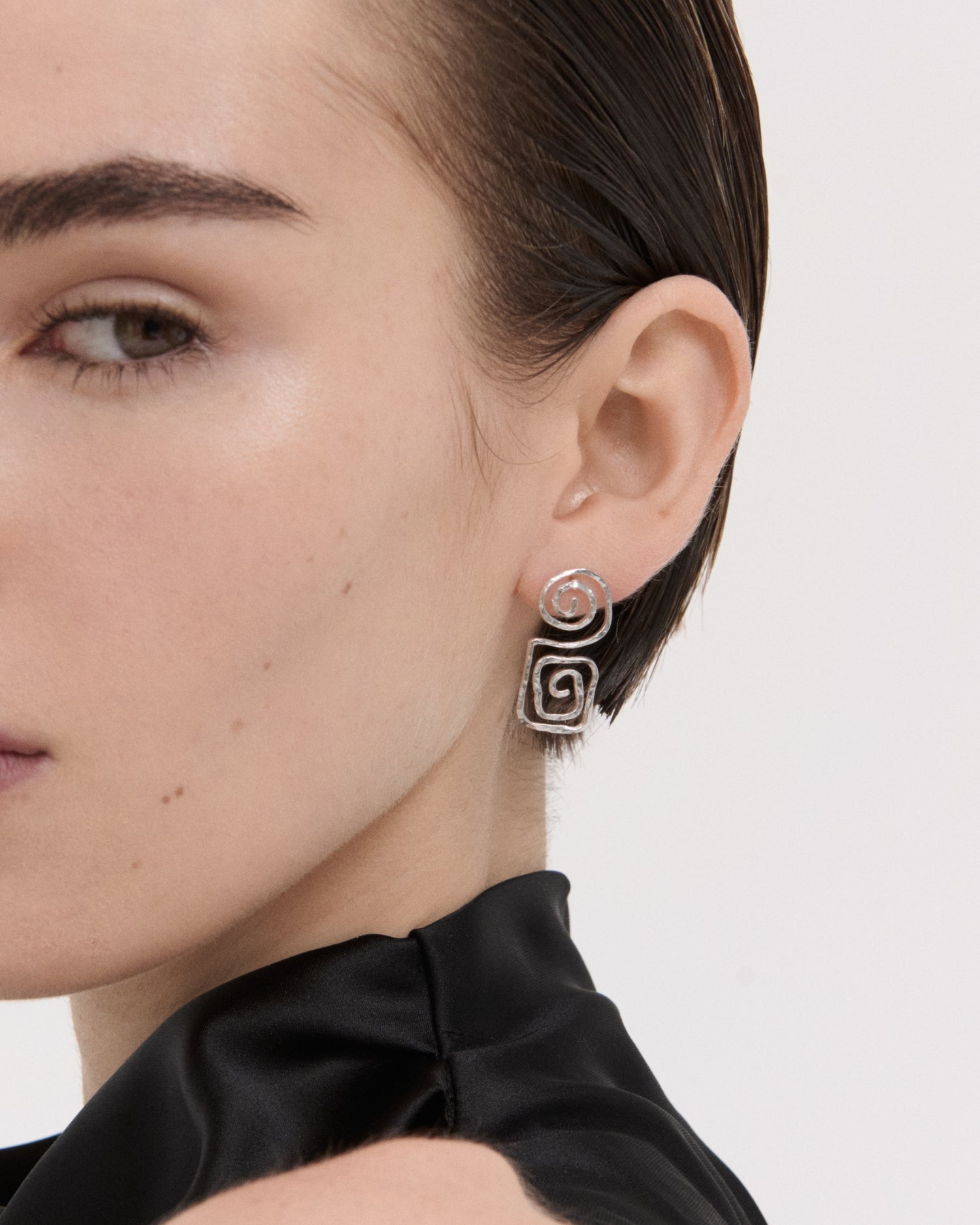 Megara Sterling Silver Spiral Stud Earrings | Ottoman Hands Jewellery