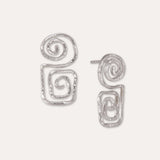 Megara Sterling Silver Spiral Stud Earrings
