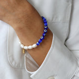 Mila Evil Eye and Pearl Beaded Bracelet
