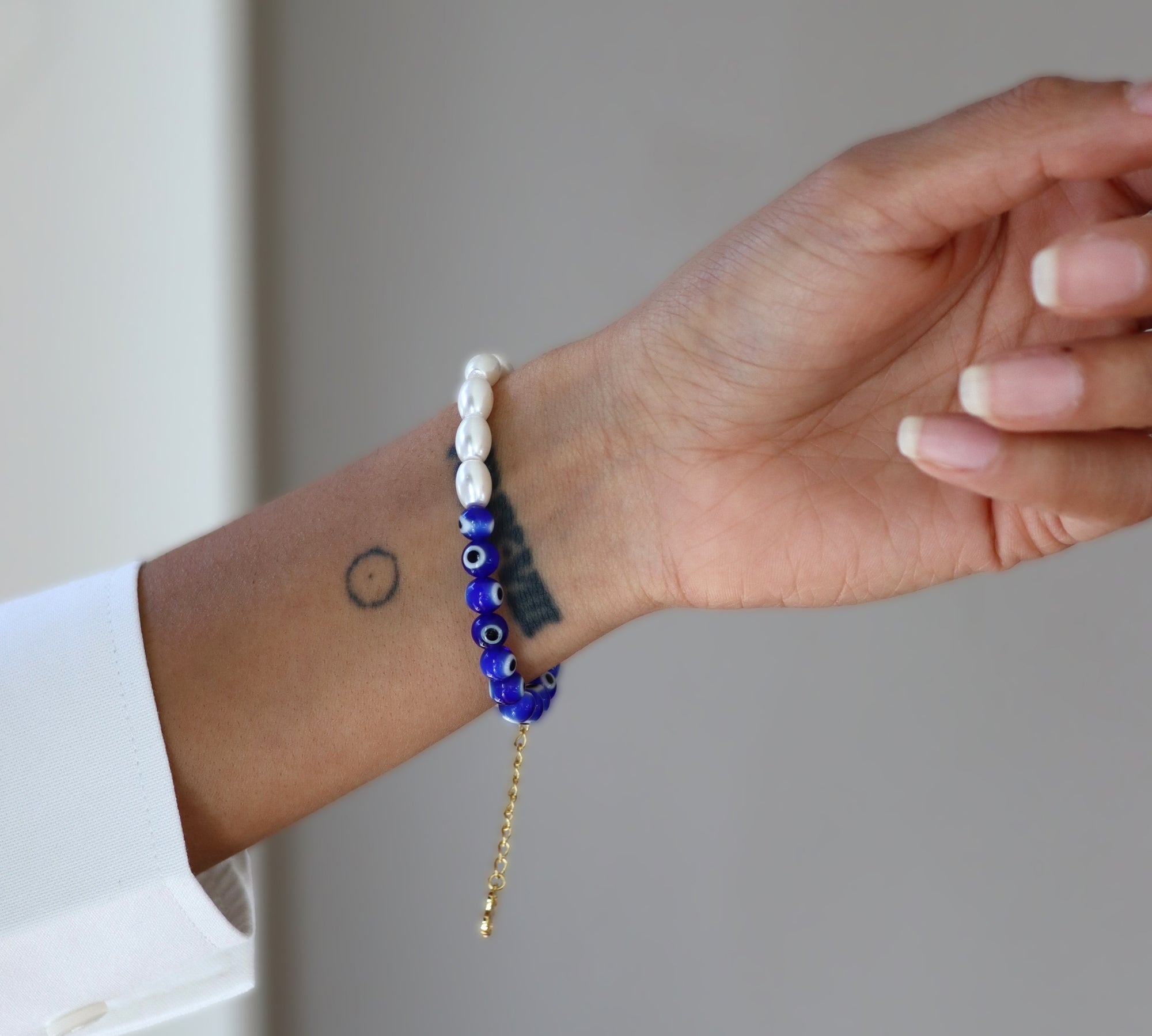 Mila Evil Eye and Pearl Beaded Bracelet | Sustainable Jewellery by Ottoman Hands