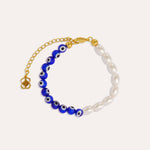 Mila Evil Eye and Pearl Beaded Bracelet