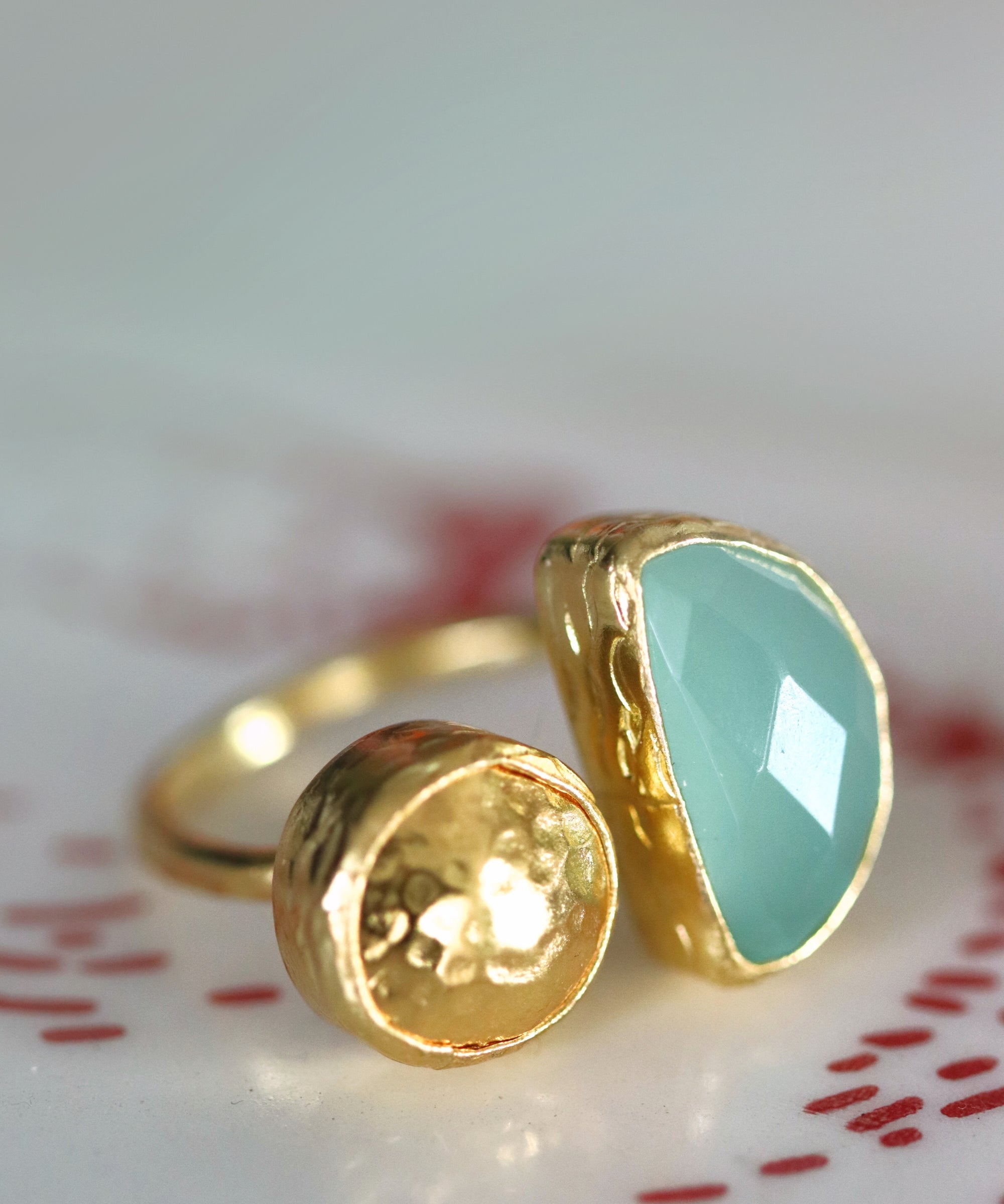 Mina Aqua Chalcedony Cocktail Ring | Sustainable Jewellery by Ottoman Hands