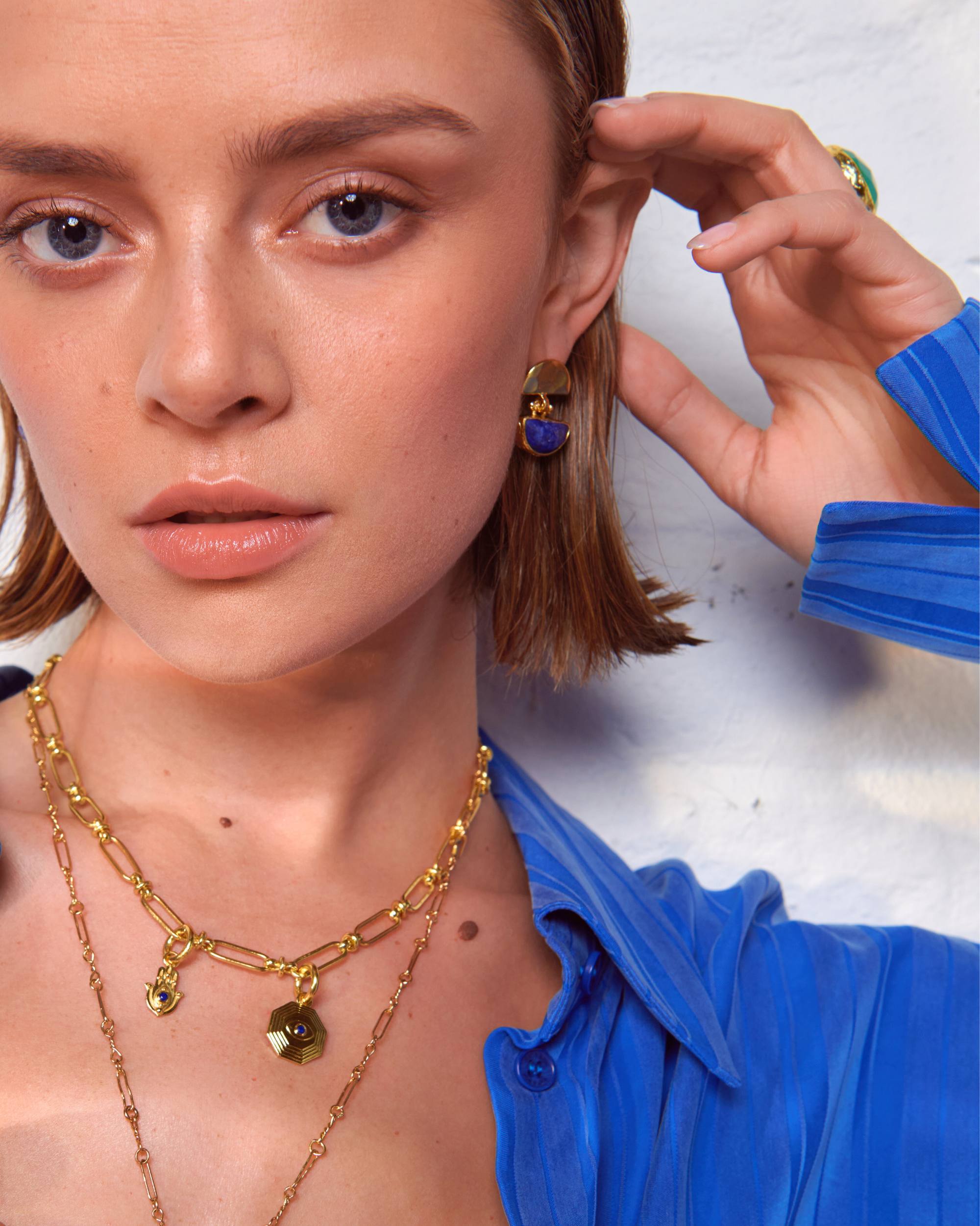 Mina Lapis Drop Stud Earrings | Sustainable Jewellery by Ottoman Hands