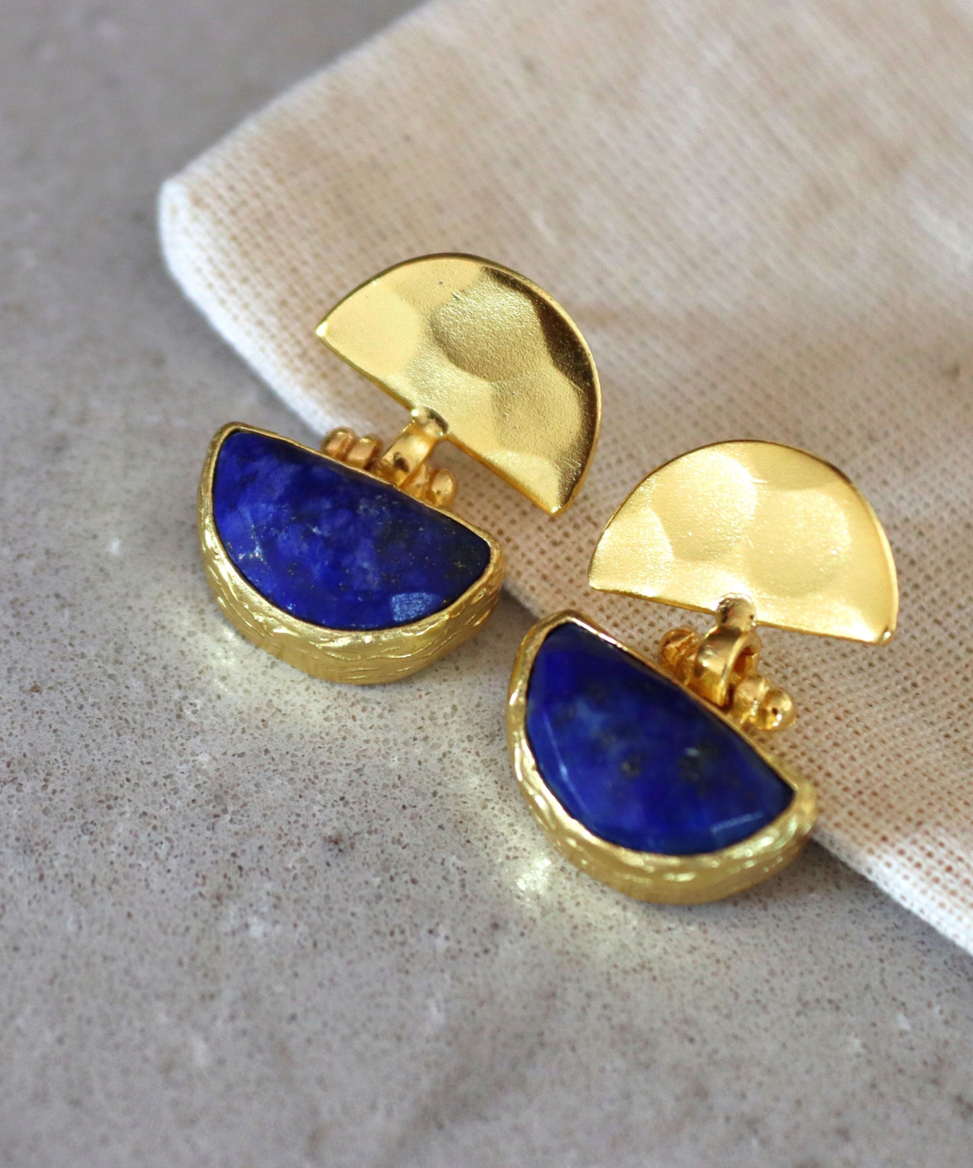 Mina Lapis Drop Stud Earrings | Sustainable Jewellery by Ottoman Hands