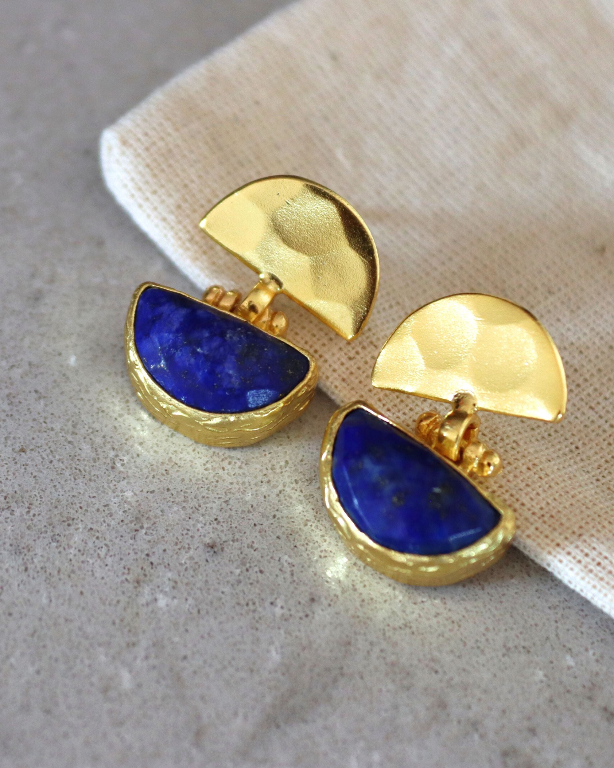 Mina Lapis Drop Stud Earrings | Sustainable Jewellery by Ottoman Hands