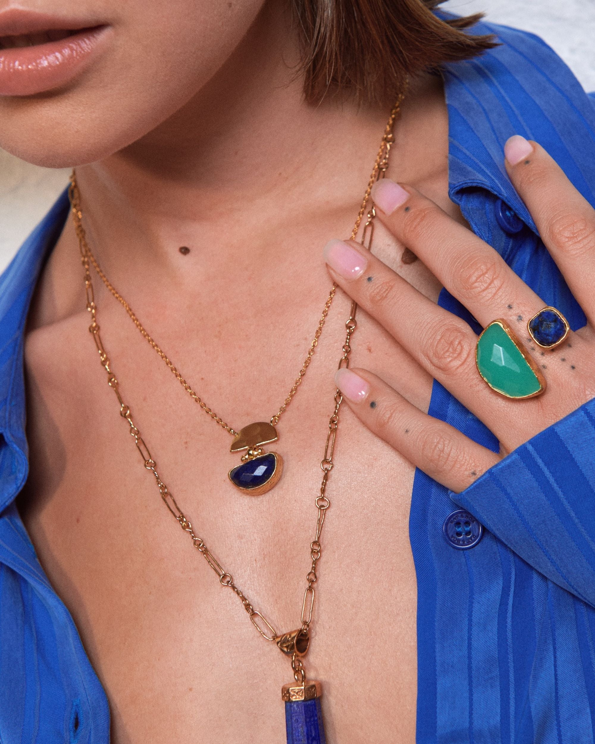 Mina Lapis Pendant Necklace | Sustainable Jewellery by Ottoman Hands