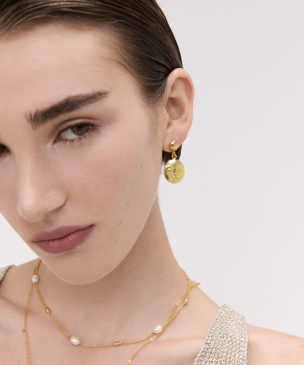 Moon Face Earrings | Ottoman Hands Jewellery