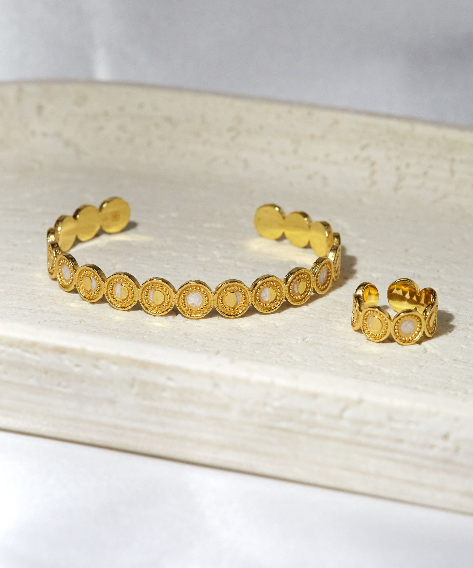 Moon Phase Set Ring & Cuff Bracelet | Ottoman Hands Jewellery 