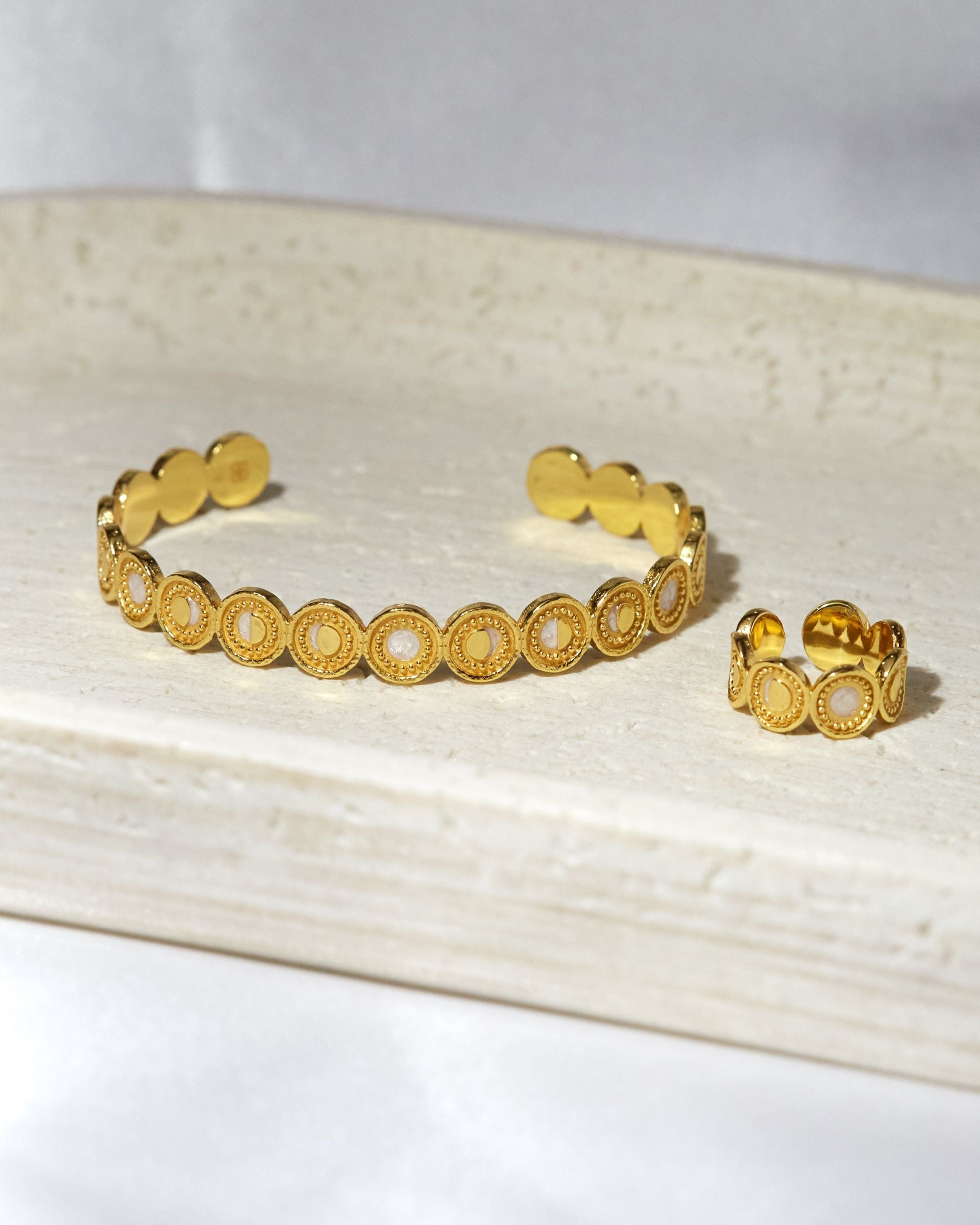 Moon Phase Set Ring & Cuff Bracelet | Ottoman Hands Jewellery 