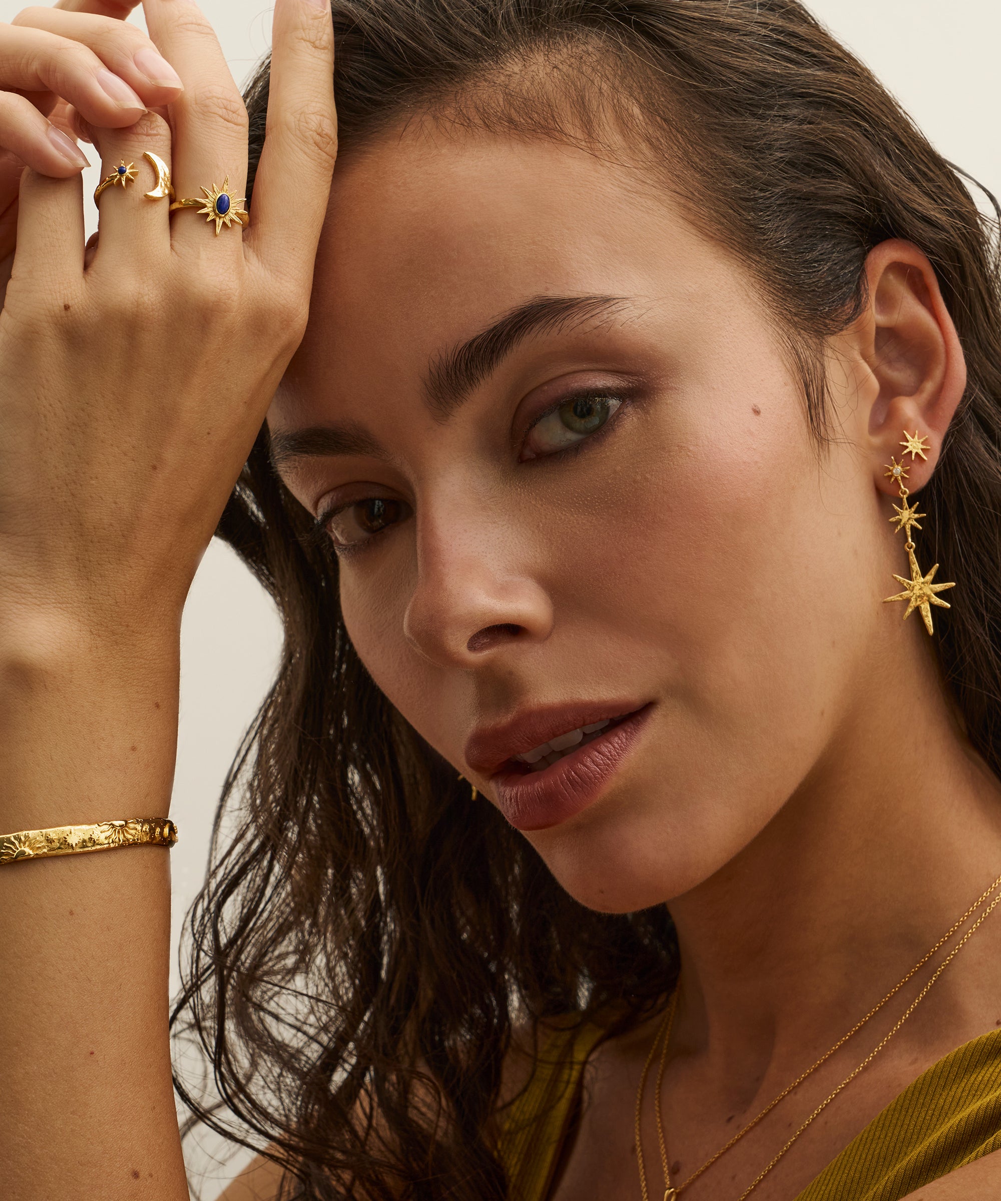 Moon and Star Stud Earrings | Sustainable Jewellery by Ottoman Hands