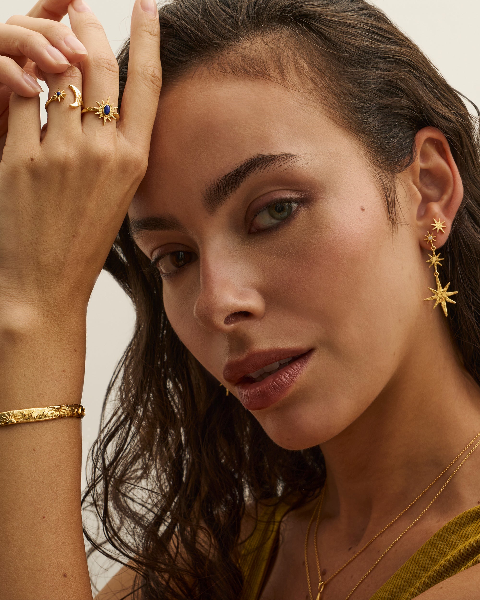 Moon and Star Stud Earrings | Sustainable Jewellery by Ottoman Hands