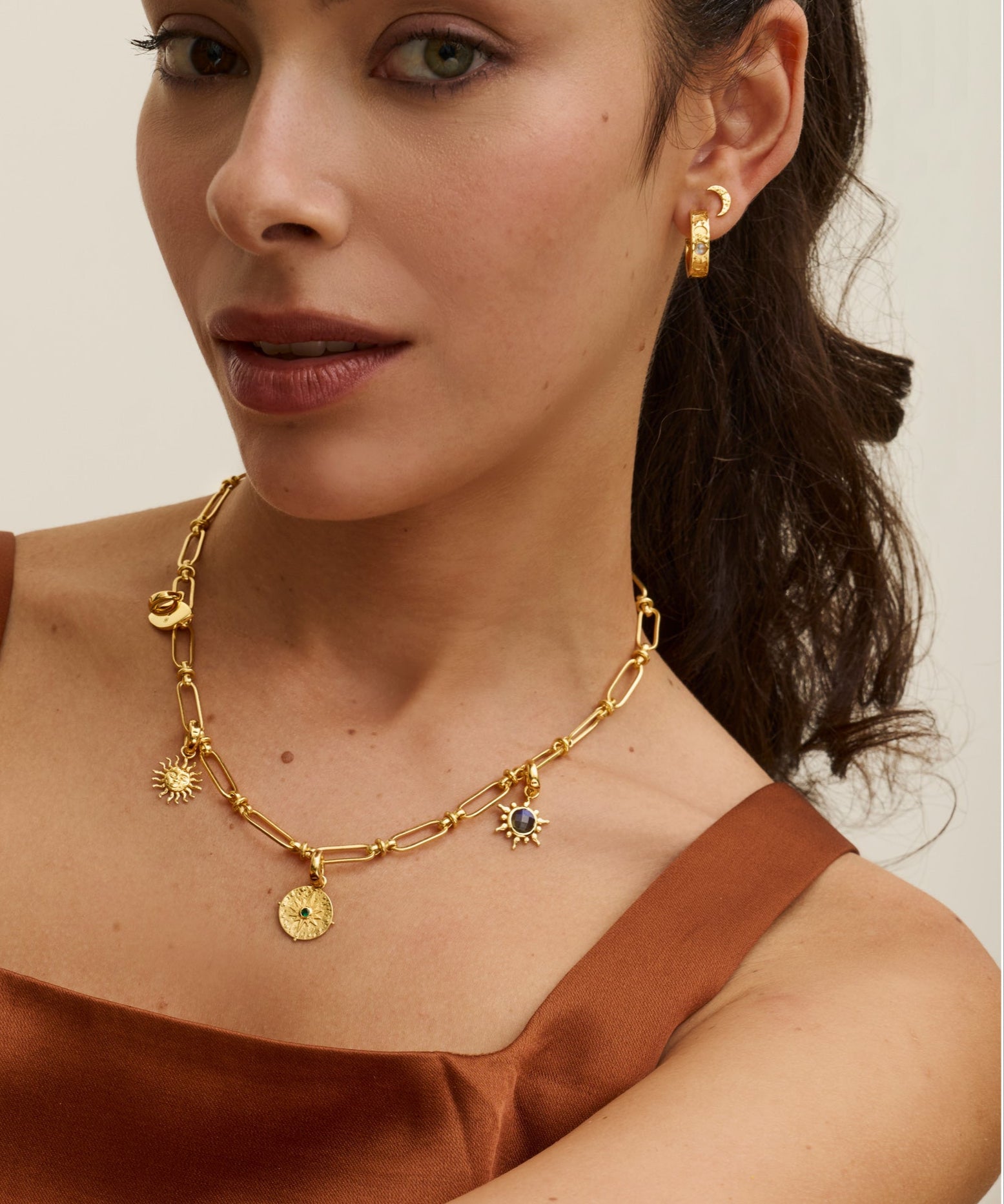 Moon and Star Stud Earrings | Sustainable Jewellery by Ottoman Hands