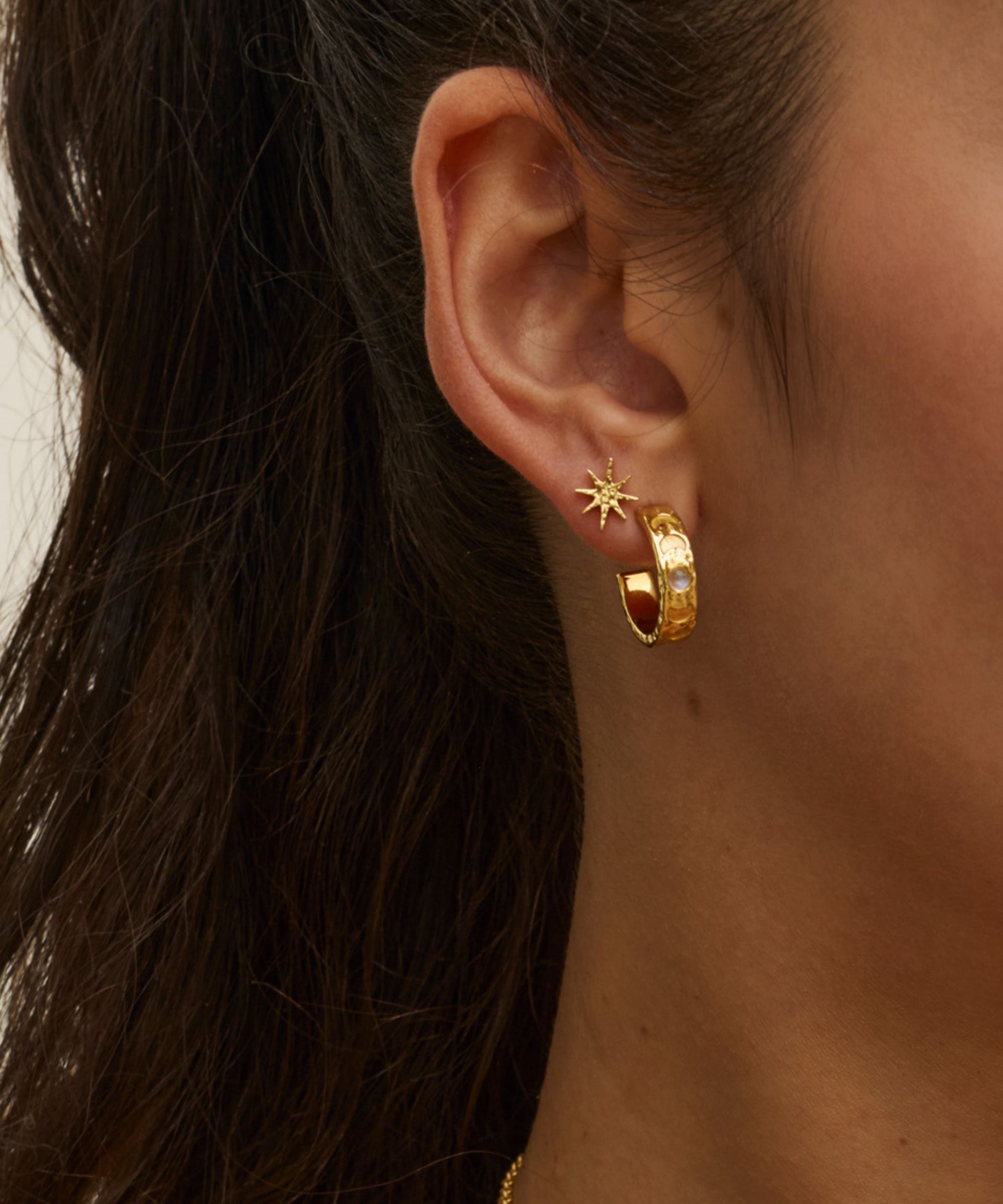 Moonstone Hoop Earrings | Ottoman Hands Jewellery