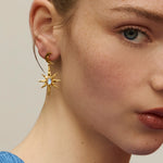 Moonstone Star Drop Earrings | Sustainable Jewellery by Ottoman Hands