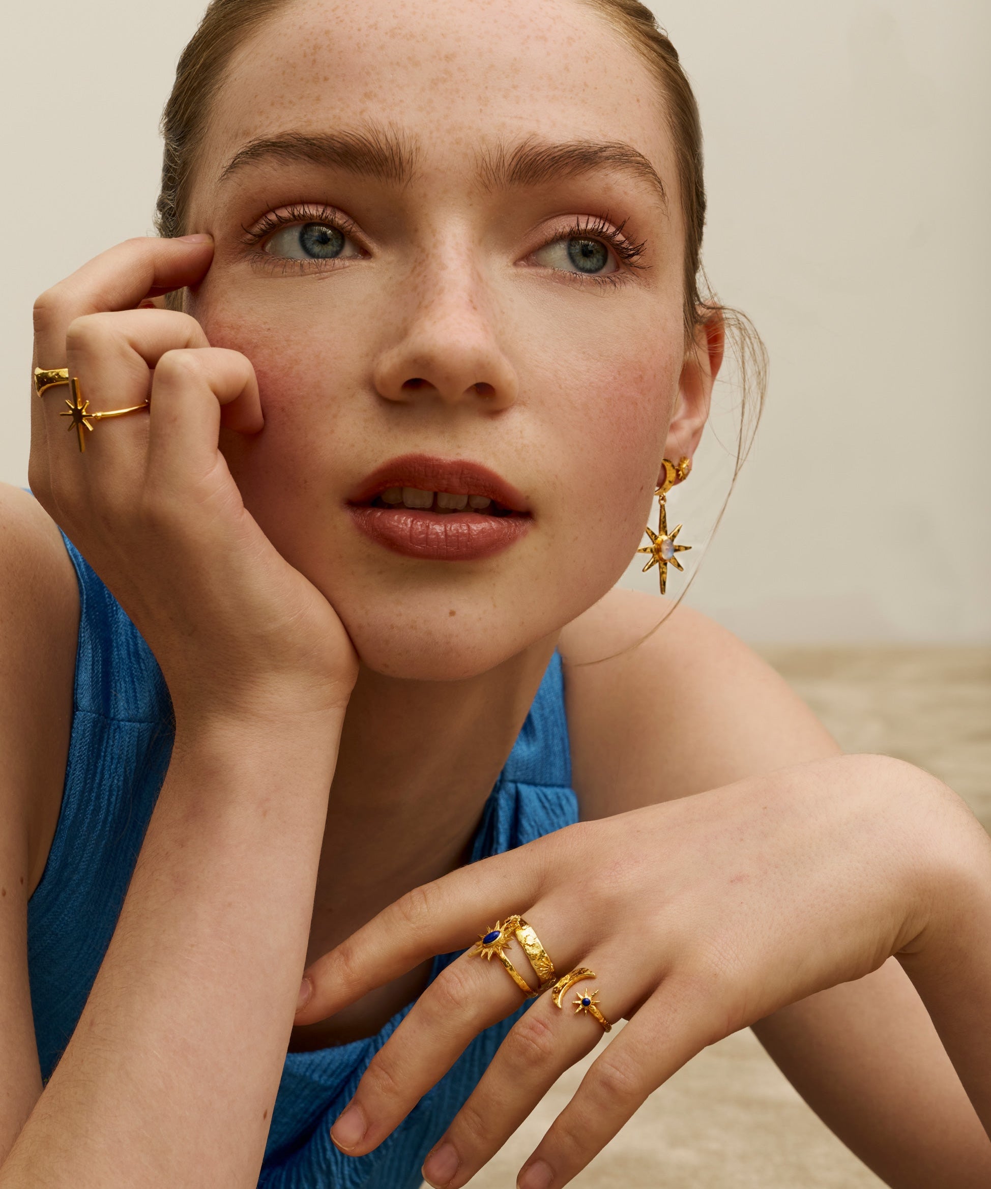 Moonstone Star Drop Earrings | Sustainable Jewellery by Ottoman Hands