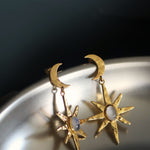 Moonstone Star Drop Earrings | Sustainable Jewellery by Ottoman Hands