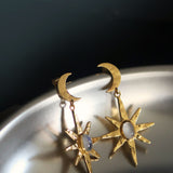 Moonstone Star Drop Earrings | Sustainable Jewellery by Ottoman Hands