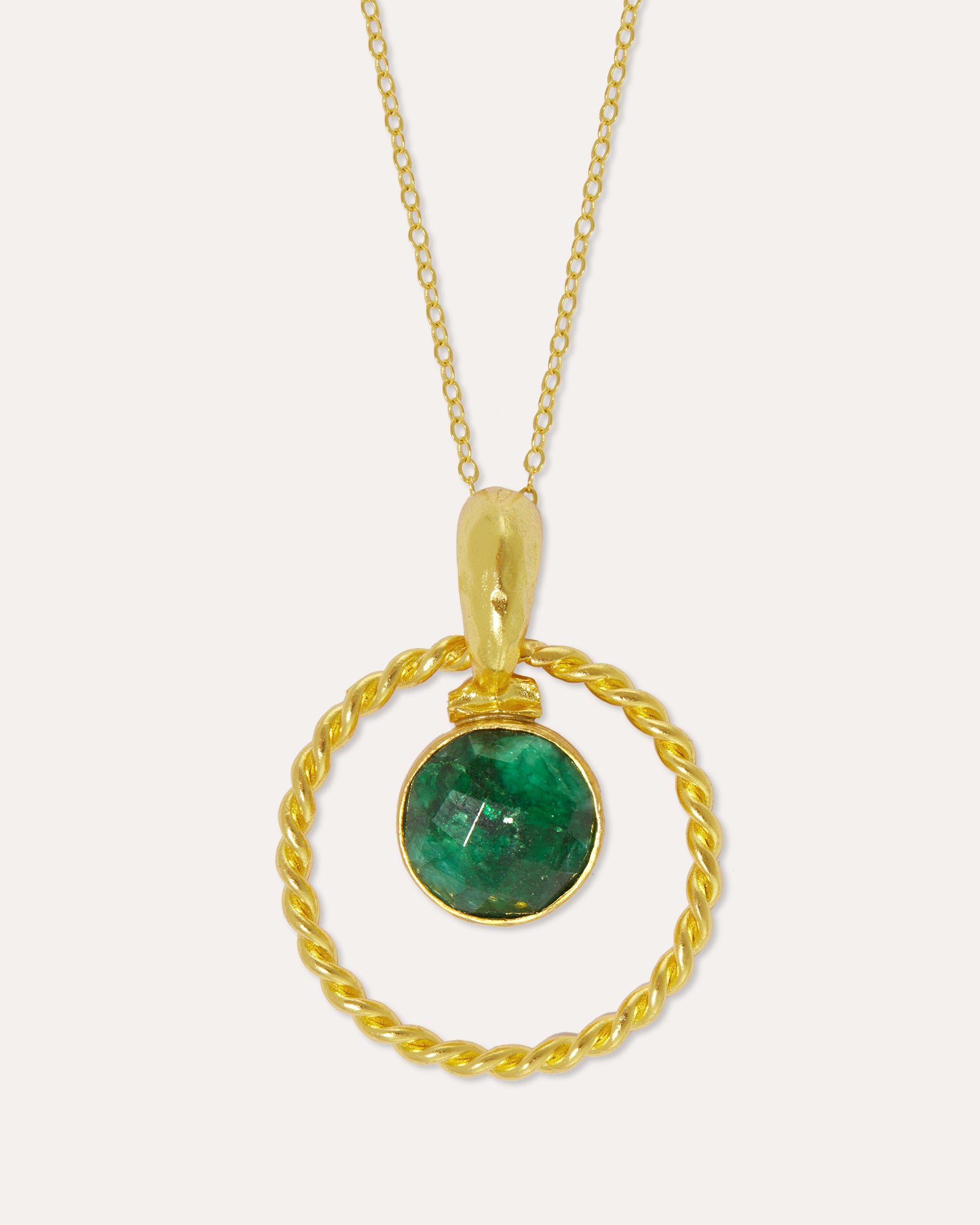 Myra Emerald Pendant Necklace | Sustainable Jewellery by Ottoman Hands