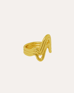 Gallia Wave Gold Stacking Ring | Sustainable Jewellery by Ottoman Hands
