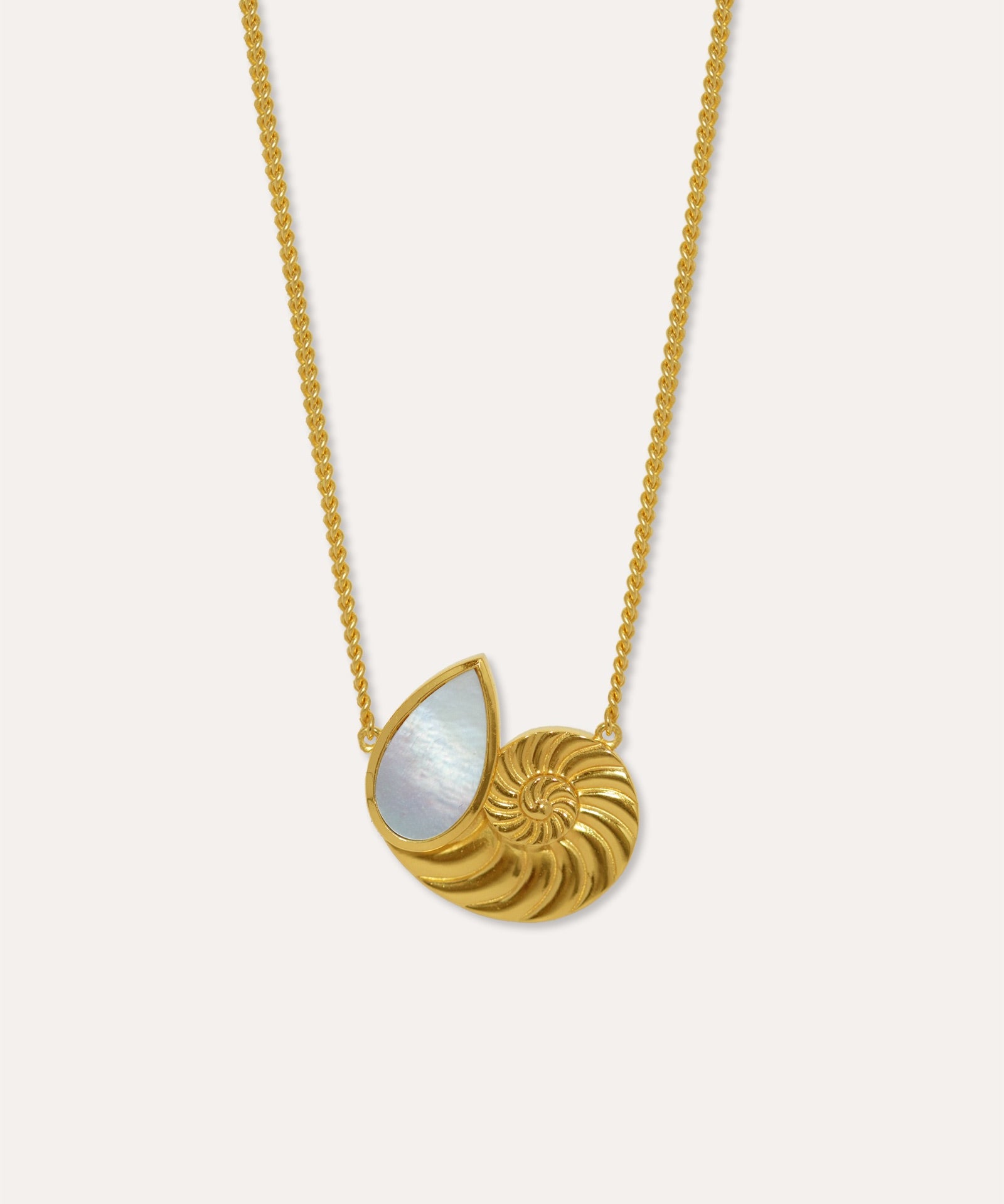 Nautilus Seashell Mother of Pearl Pendant Necklace | Sustainable Jewellery by Ottoman Hands