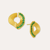 Nara Wave Green Onyx Stud Earrings | Sustainable Jewellery by Ottoman Hands