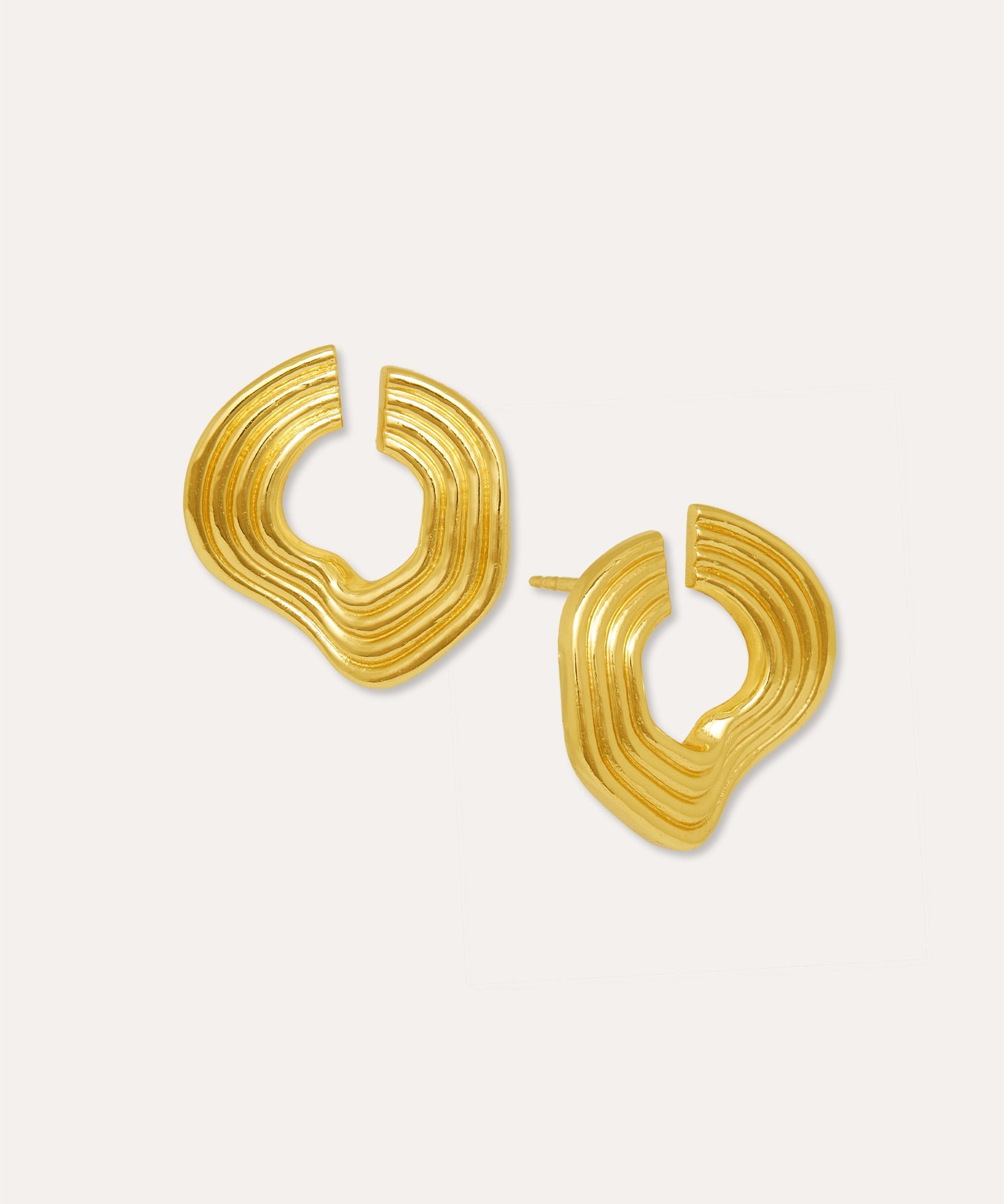 Nara Wave Gold Stud Earrings | Sustainable Jewellery by Ottoman Hands