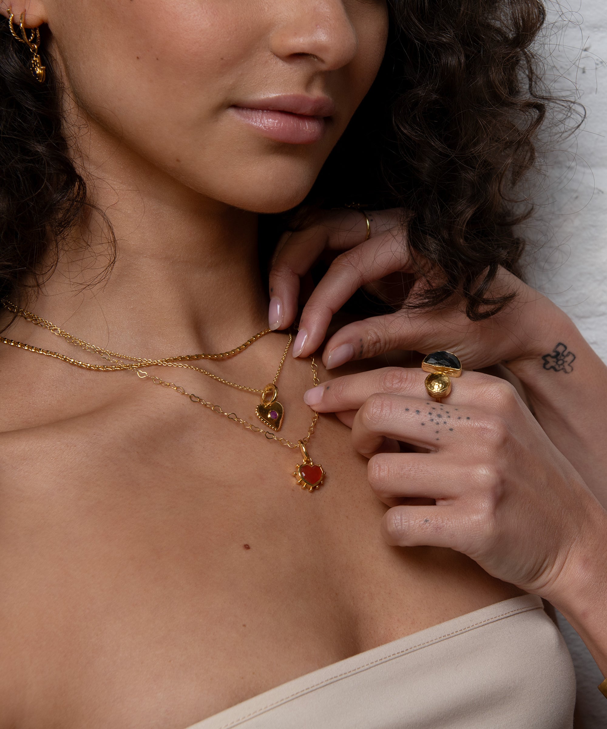 Red Onyx Heart Charm Pendant Necklace | Sustainable Jewellery by Ottoman Hands