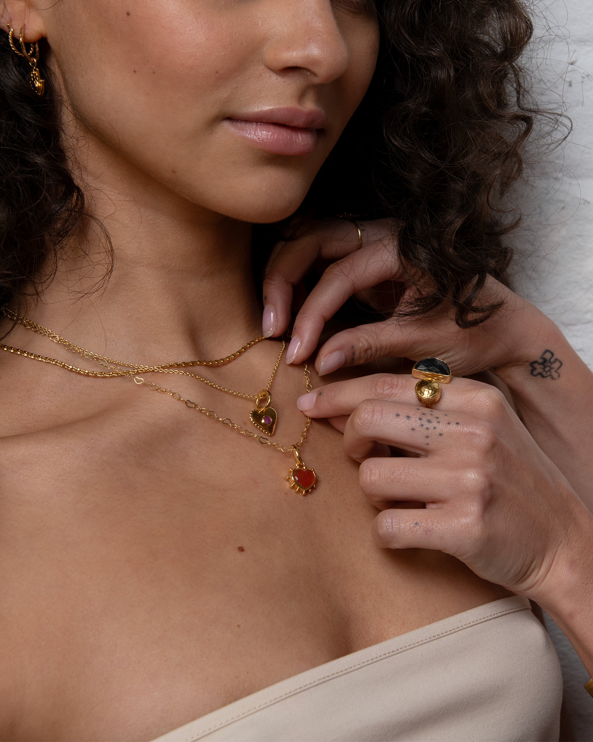 Ruby Heart Charm Pendant Necklace | Sustainable Jewellery by Ottoman Hands