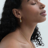 Marquise Labradorite Huggie Earrings
