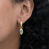 Marquise Labradorite Huggie Earrings