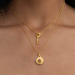 Ruby CZ Sunburst Locket Pendant Necklace | Sustainable Jewellery by Ottoman Hands