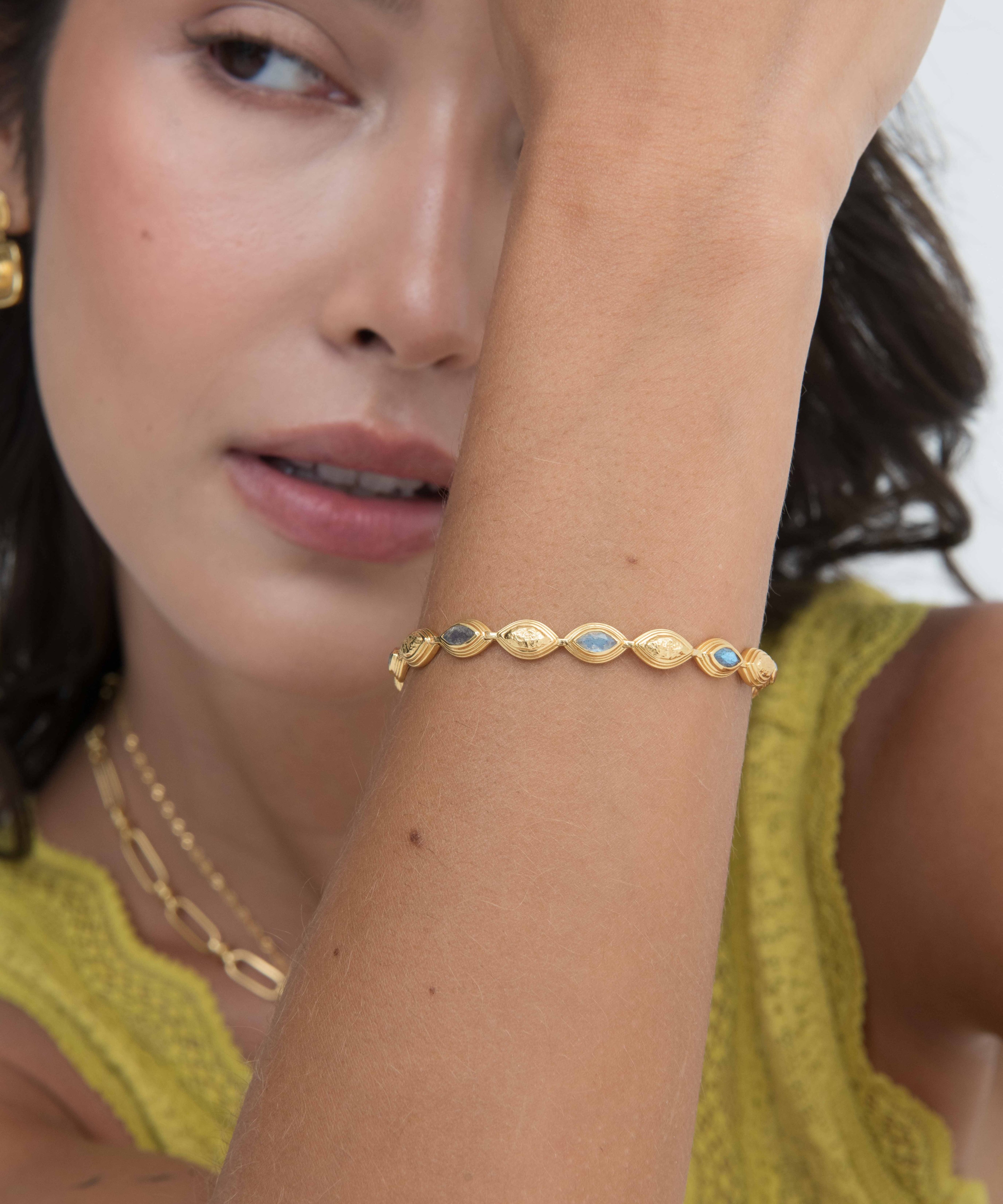 Marquise Labradorite Evil Eye Tennis Bracelet